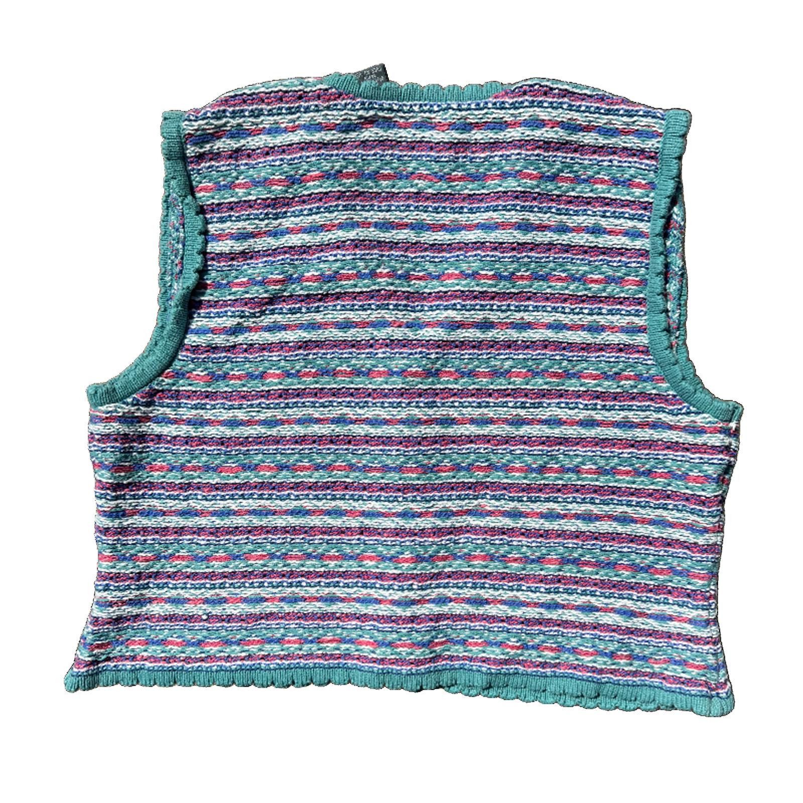 Other Early 90s Multicolor Cropped Knit Vest Size ONE SIZE - 2 Thumbnail