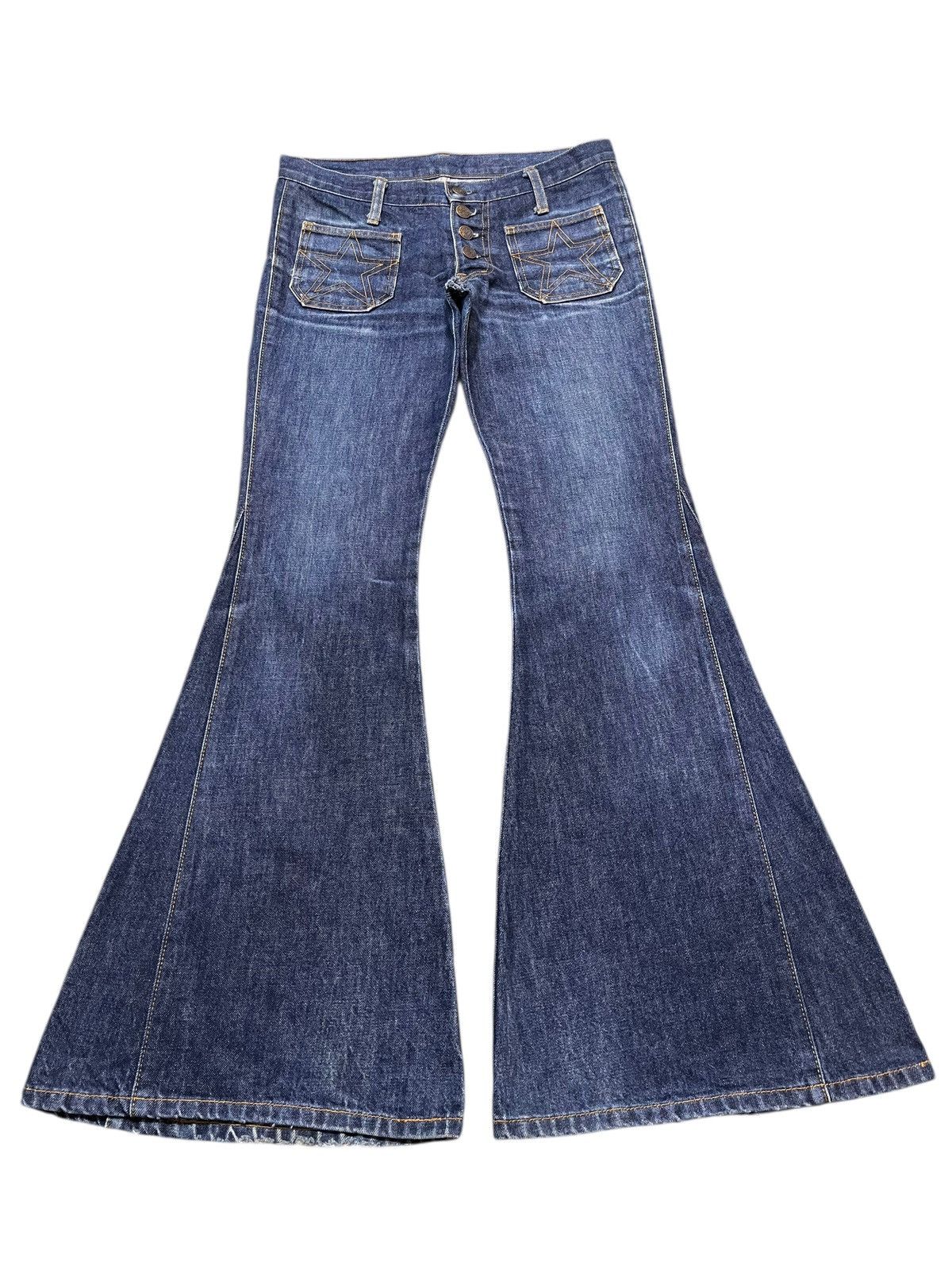 Hysteric Glamour Vintage Japanese Brand Blue Faded Wash Wide Leg Bell Bottom Size US 29 - 1 Thumbnail