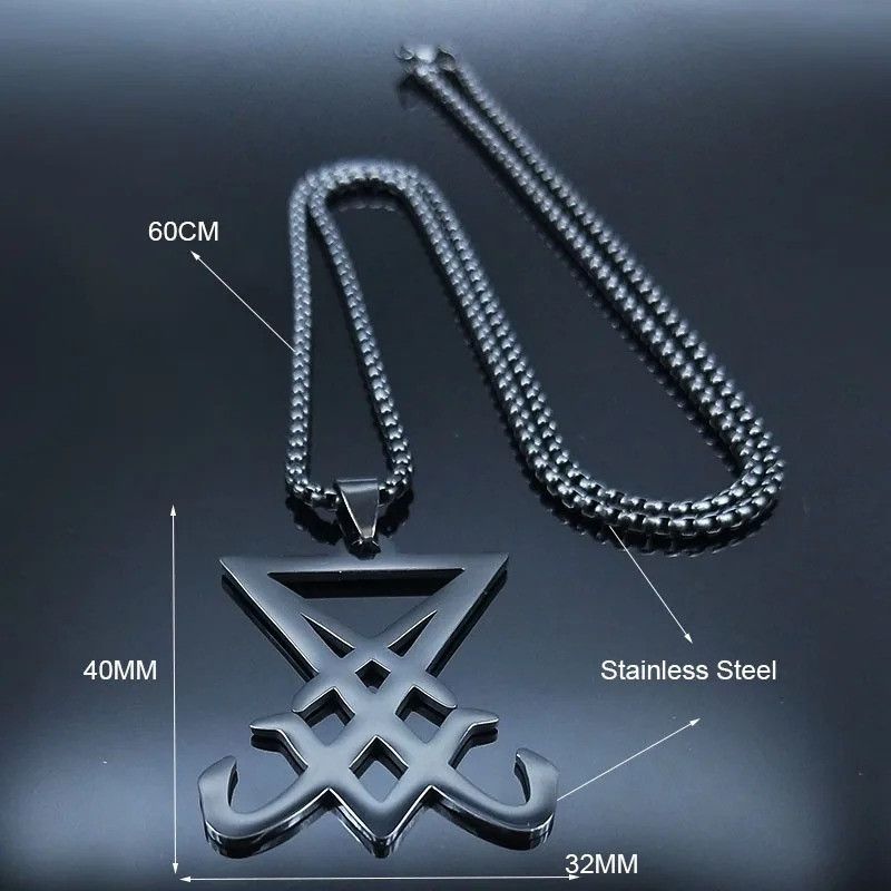 Jewelry Satan Stainless Steel Statement Necklace Size ONE SIZE - 5 Thumbnail