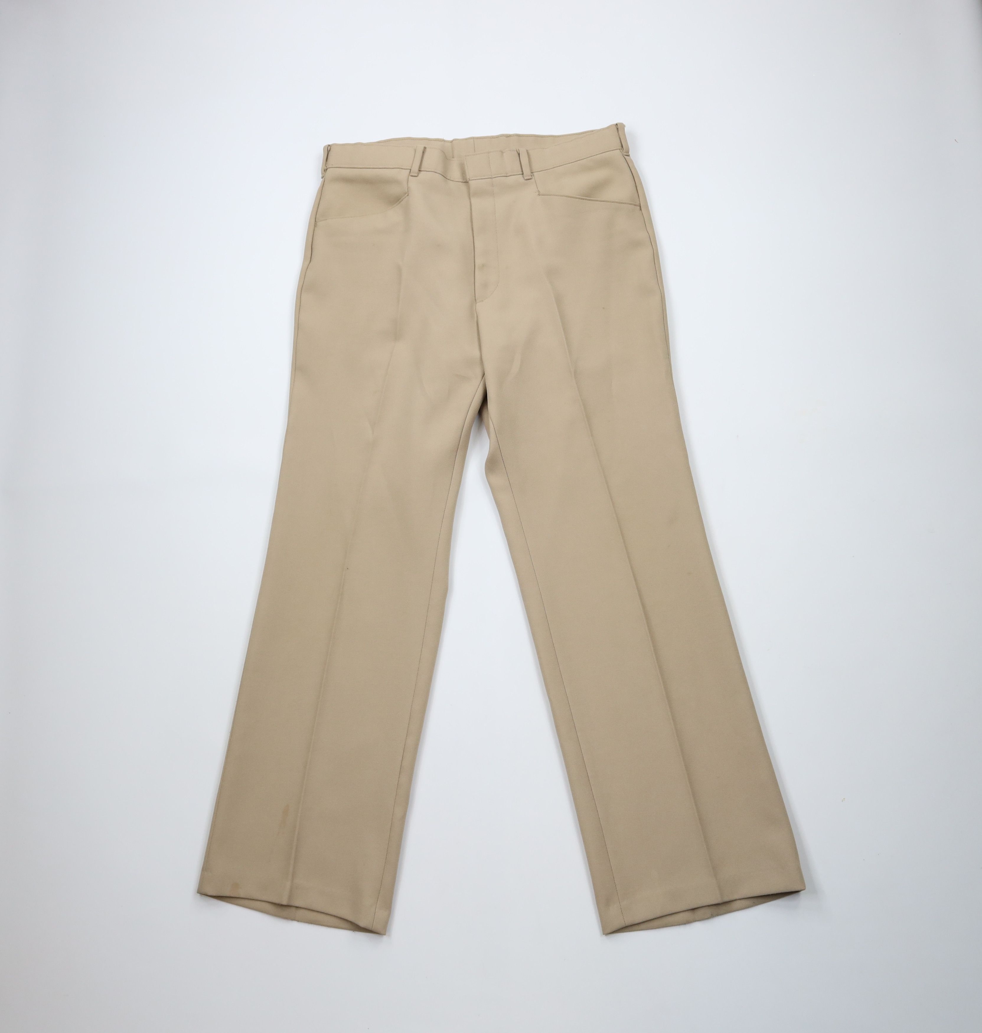 Levi's × Vintage Vintage 70s Levis Knit Wide Leg Bell Bottoms Chino Pants USA Size US 34 / EU 50 - 1 Thumbnail