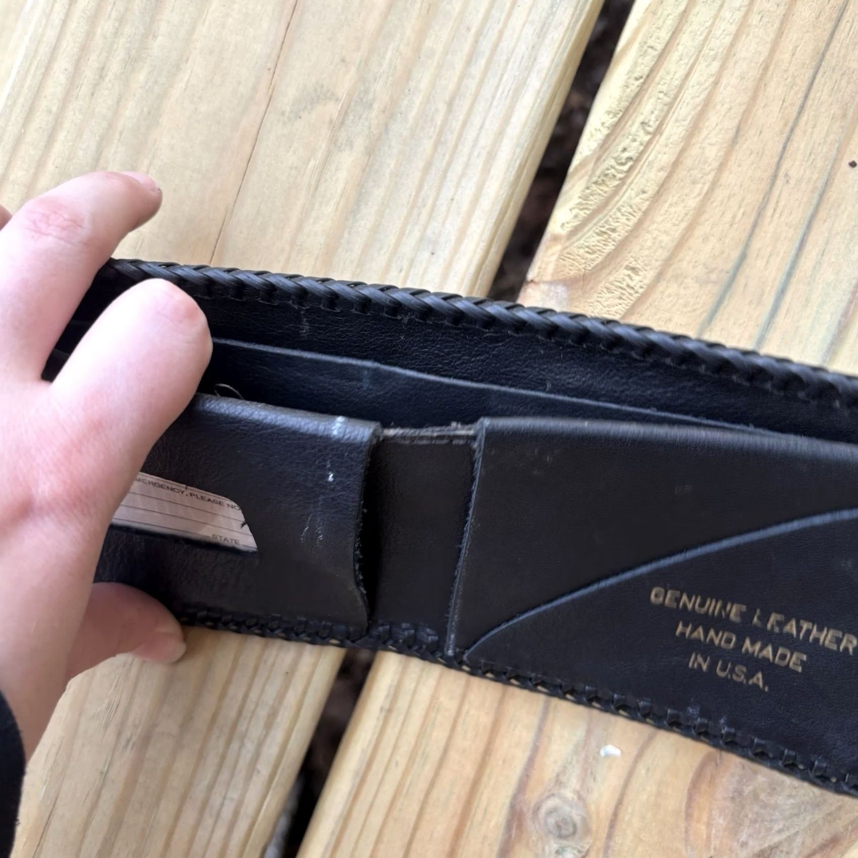 Vintage VINTAGE Leather Wallet Bifold Hand Tooled Whipstitch Horses Riding Cowboy 90s Wallet Mens Brown Leather American Southwestern Horse Streetwear Size ONE SIZE - 4 Thumbnail