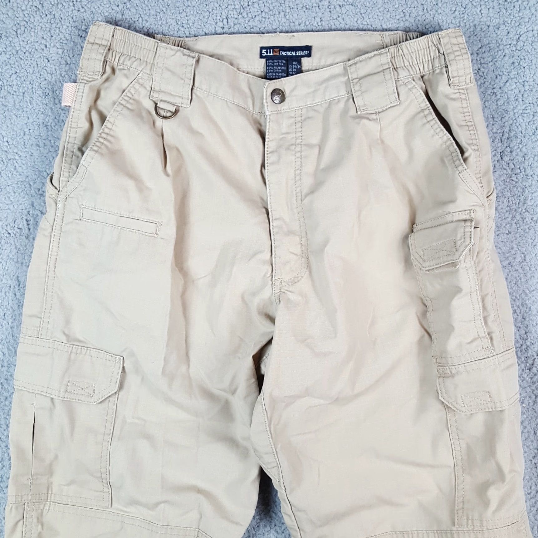 Vintage VINTAGE 5.11 Tactical Men's Cargo Pants Regular Fit Size 34x32 Beige Canvas Outdoor Workwear Y2K Size US 34 / EU 50 - 2 Thumbnail