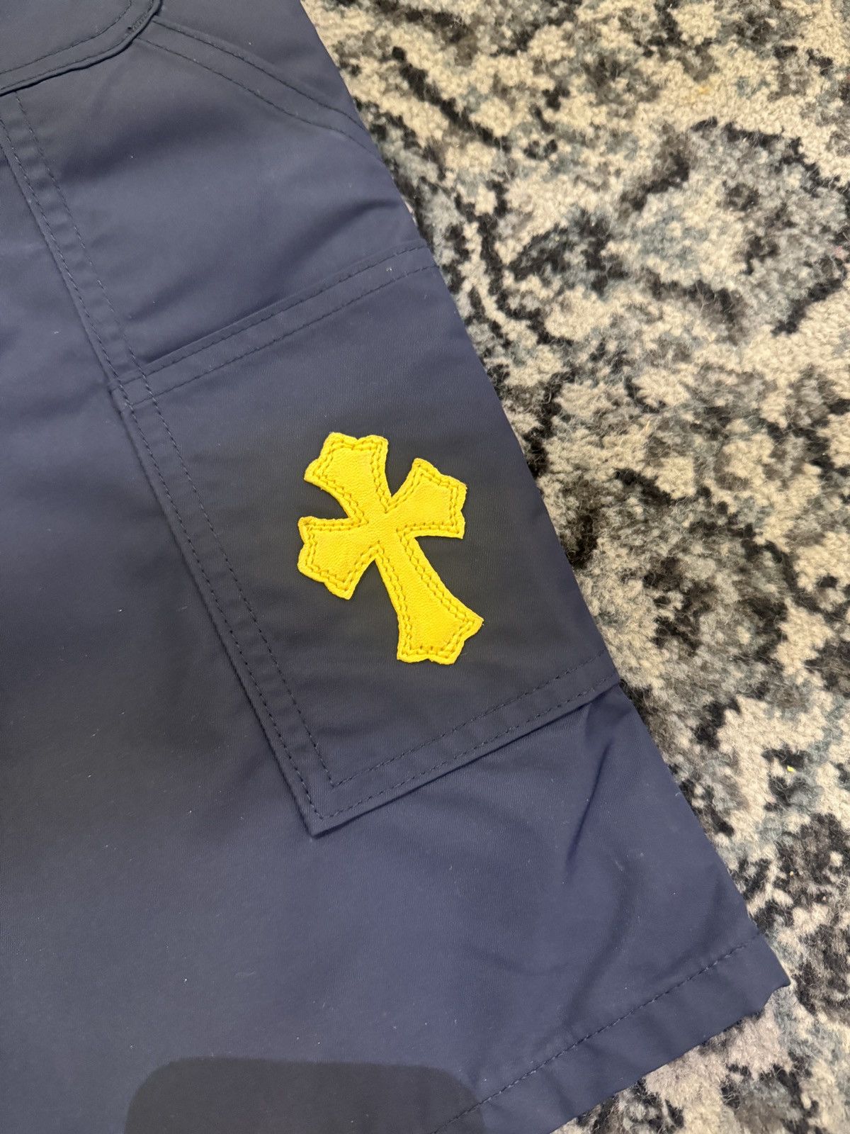 Chrome Hearts NEW Chrome Hearts Navy Nylon & Leather Carpenter Shorts Size US 30 / EU 46 - 3 Thumbnail