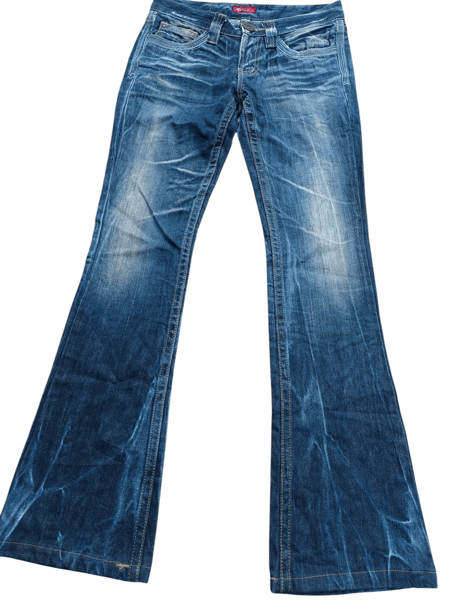 Hysteric Glamour SUPER FLARED🔥Maraxia Whiskers Faded Low Rise Boot Cut Jeans Size US 28 / EU 44 - 4 Thumbnail