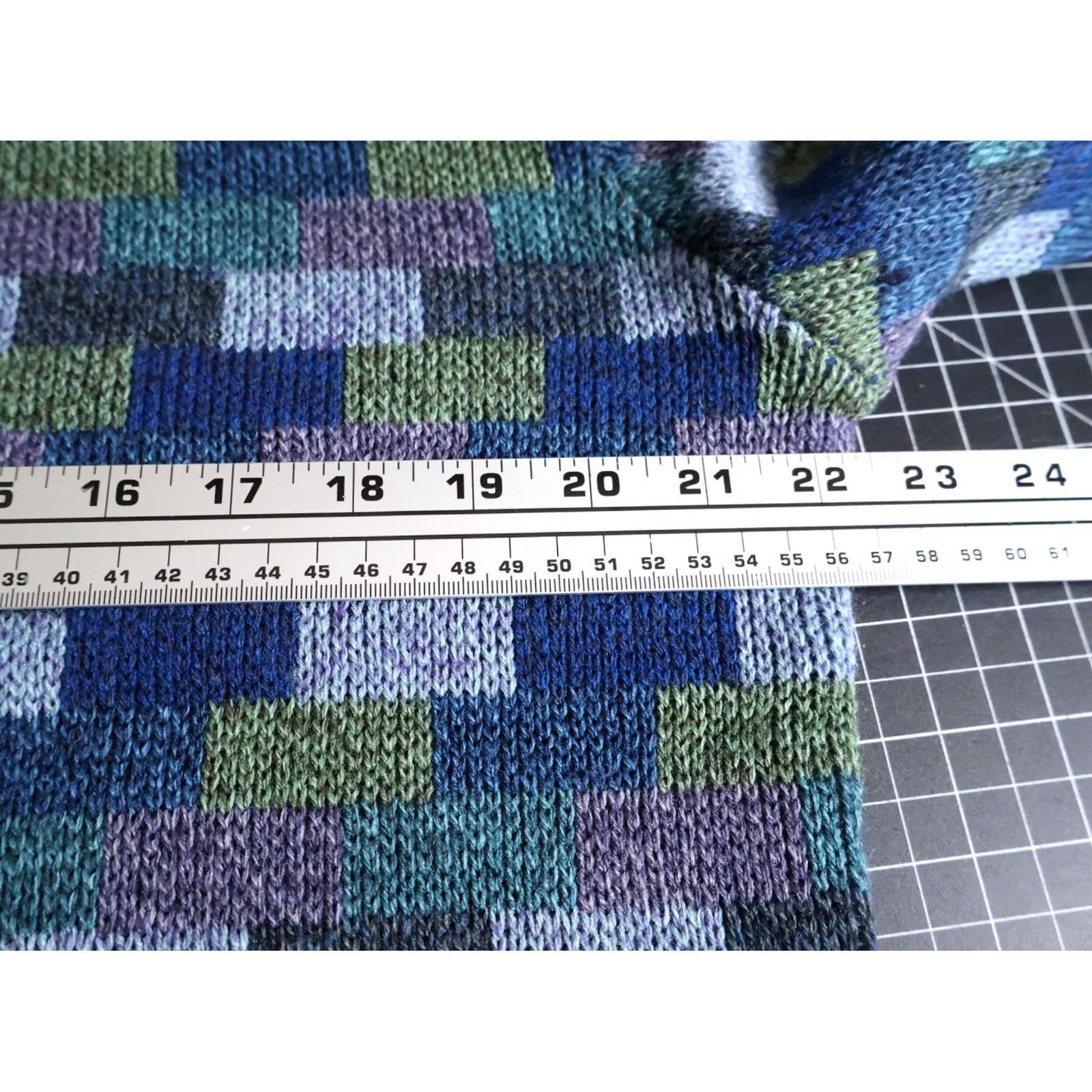 Vintage Adolfo Wool Blend Cardigan Women's Medium Blue Check Pattern Collared Sweater Size M / US 6-8 / IT 42-44 - 5 Thumbnail