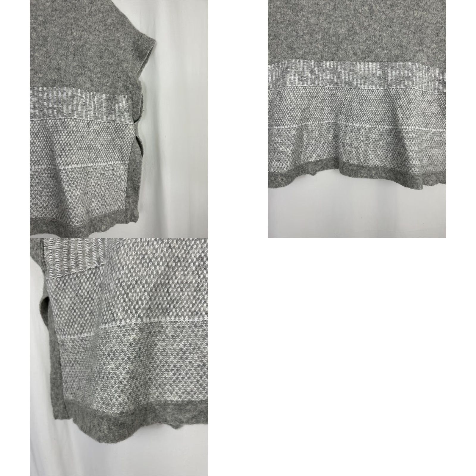 Banana Republic VINTAGE Banana Republic Womens XS/S Cardigan Poncho Gray White Merino Wool Striped Sweater Sleeveless XS Womens Size XS / US 0-2 / IT 36-38 - 9 Thumbnail