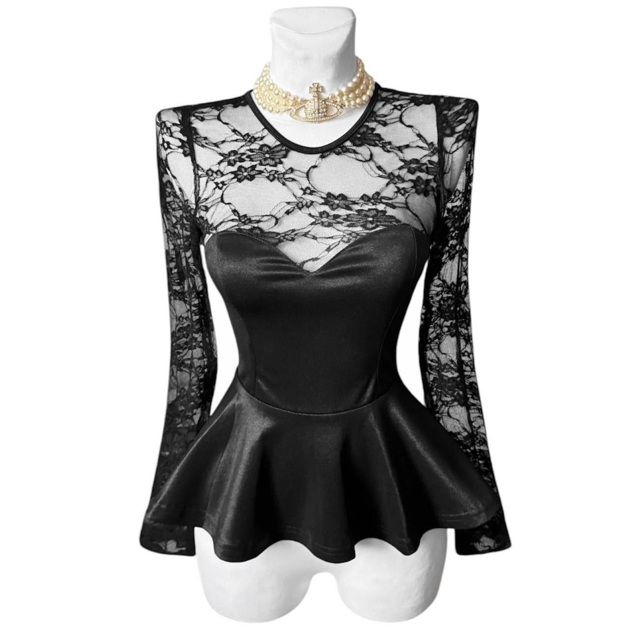 Vintage Unique gothic avant-garde Coquette Victorian lace blouse Size S / US 4 / IT 40 - 1 Thumbnail