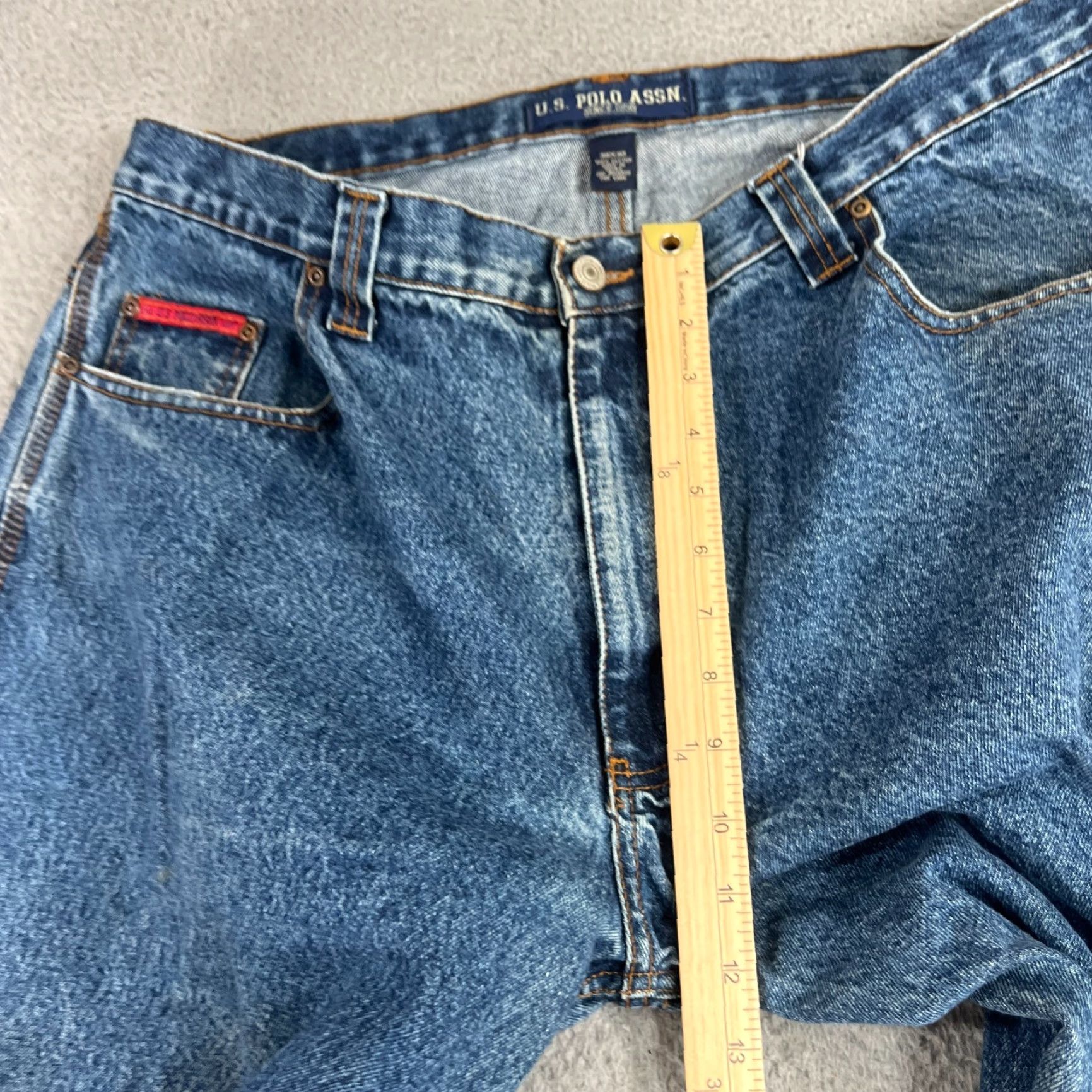 Vintage VTG US Polo Assn Jeans 38x30 Carpenter Wide Leg Baggy Distressed Men Jeans 90s Logo Retro Hip Hop Workwear Blue Denim Short Description Not Included Size US M / EU 48-50 / 2 - 6 Thumbnail