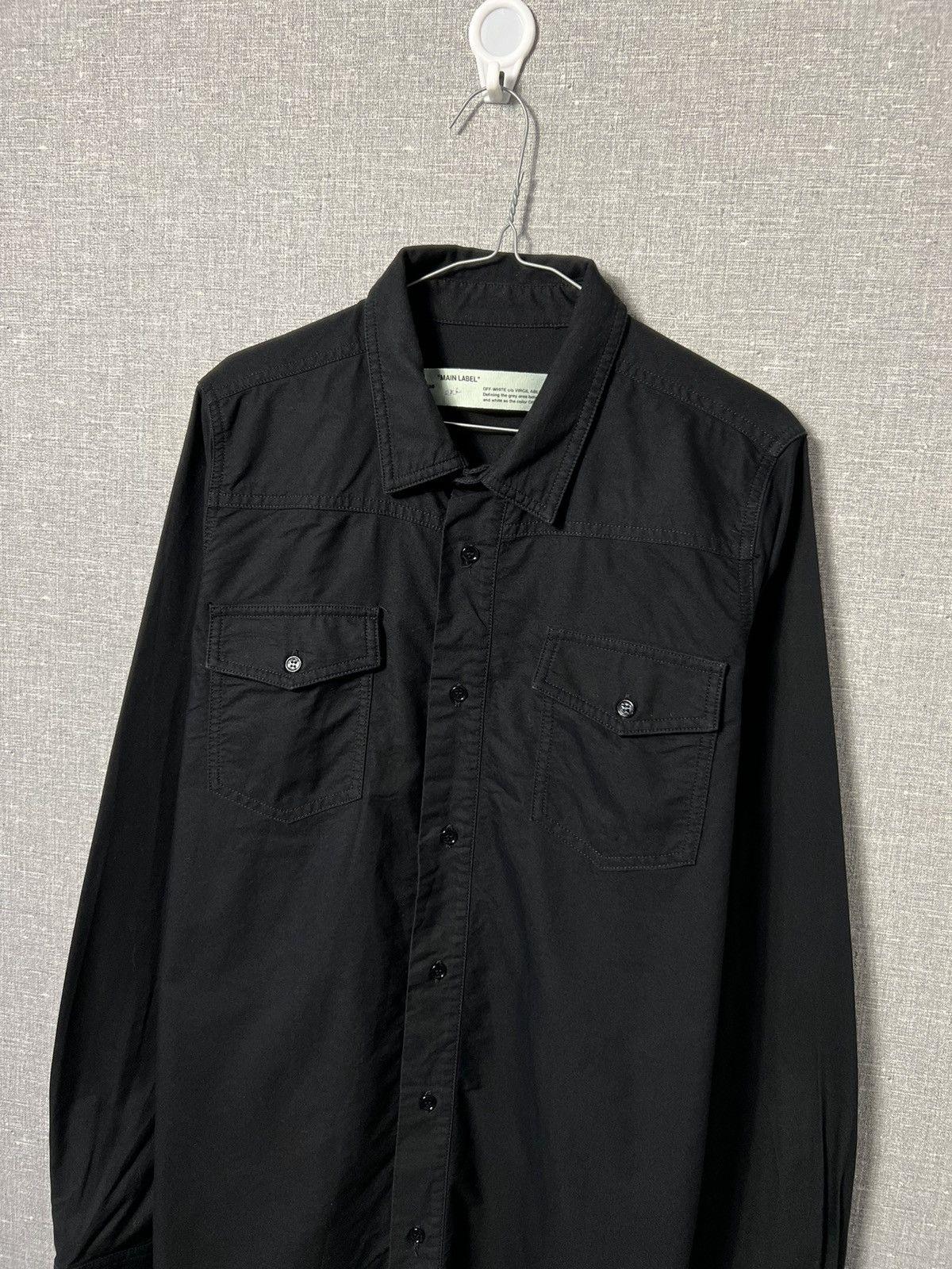 Off-White Rare Off-White Black Firetape Printed Button Oversized Shirt Size US XS / EU 42 / 0 - 11 Thumbnail