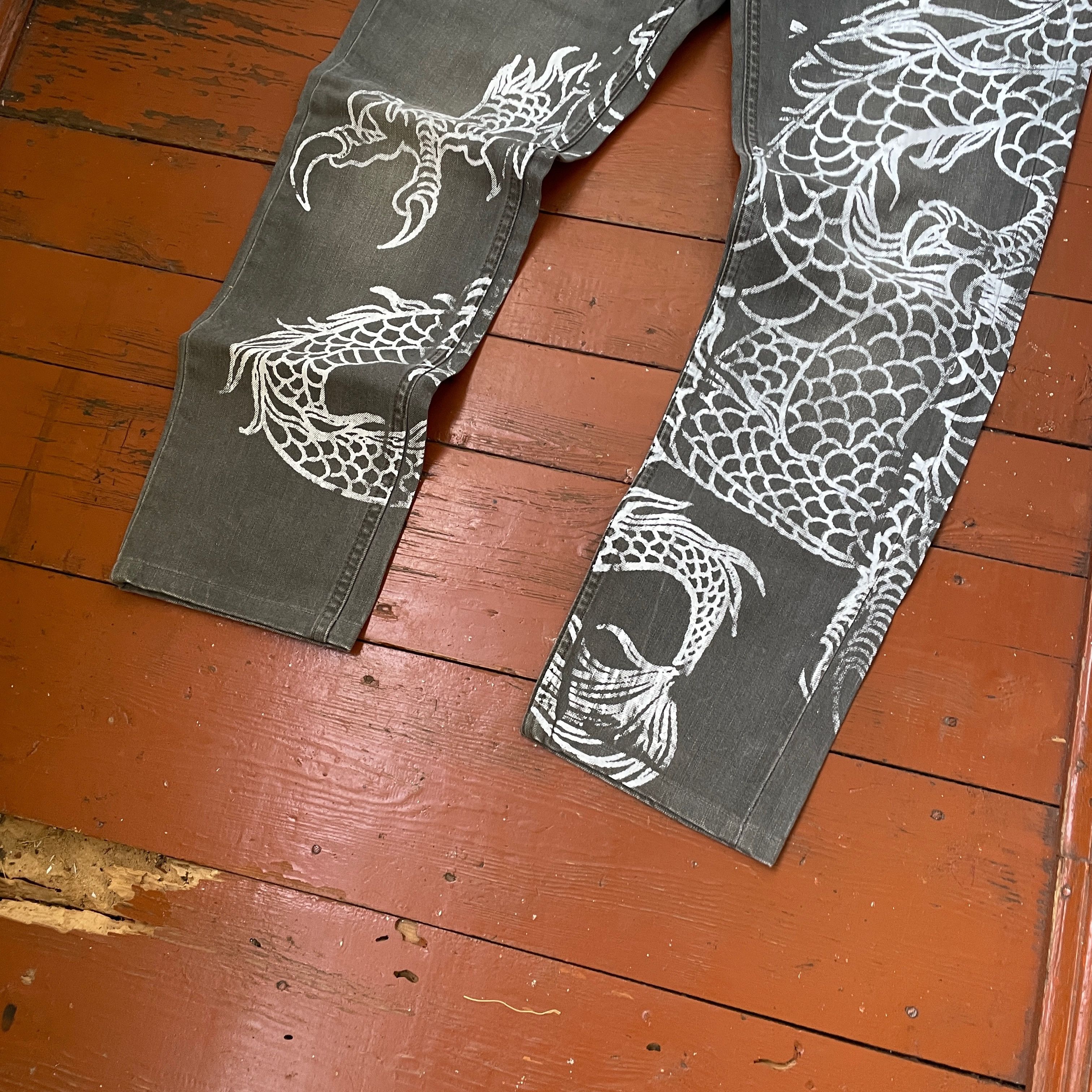 Levi's Custom Levi's pants dragon art opium faded distressed y2k Size US 32 / EU 48 - 4 Thumbnail
