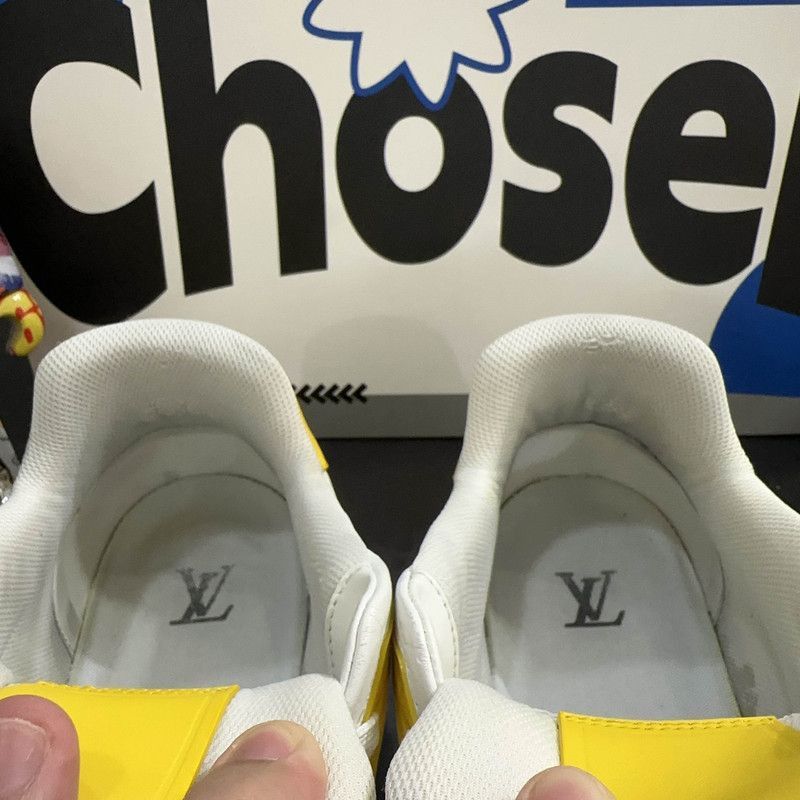Louis Vuitton Louis Vuitton Yellow and White Low-Top Sneakers -2508 Size US 8 / EU 41 - 7 Thumbnail