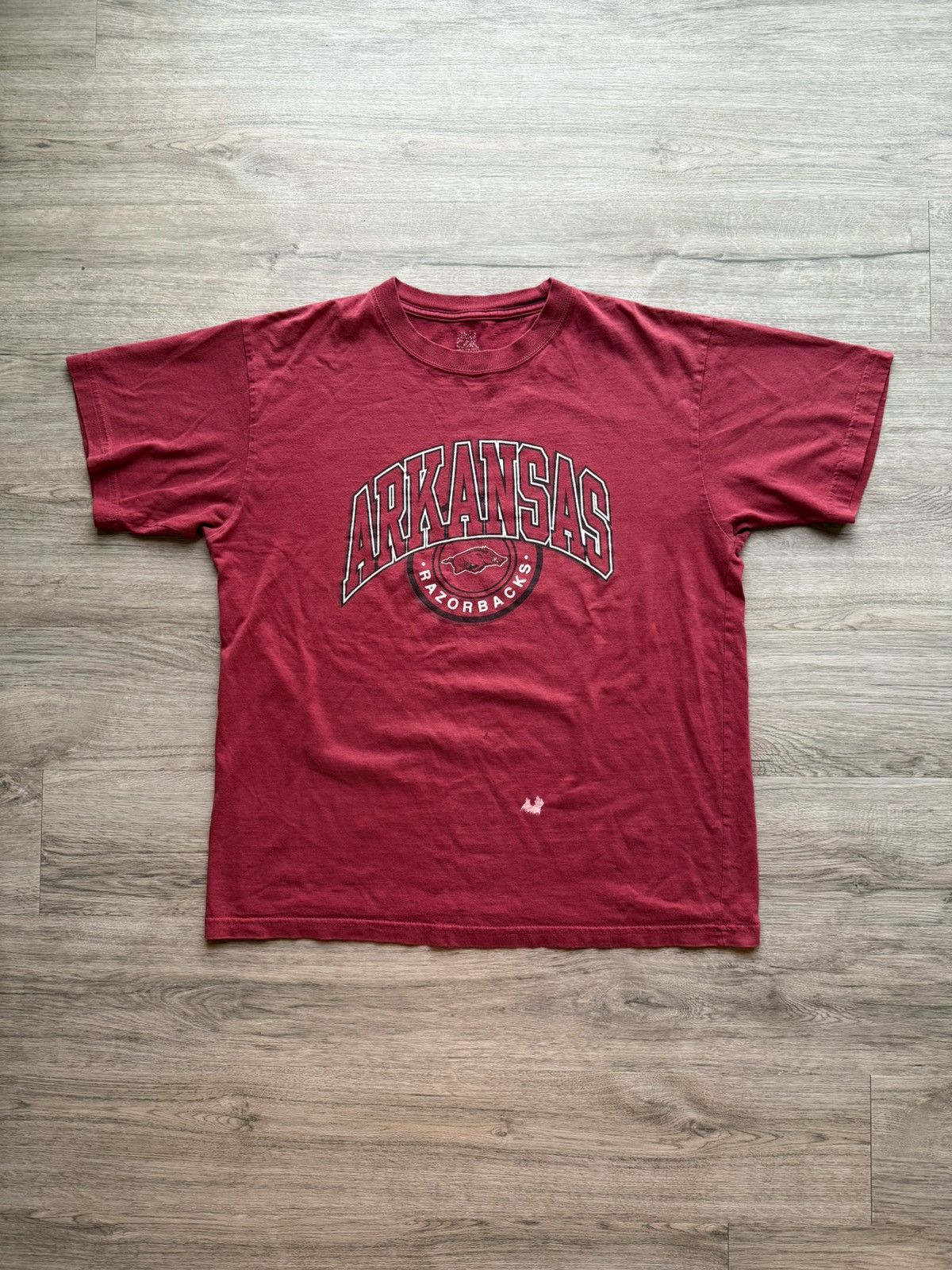 Vintage Vintage College T Shirt, Arkansas Razorback w Paint Splatter Size US L / EU 52-54 / 3 - 1 Thumbnail
