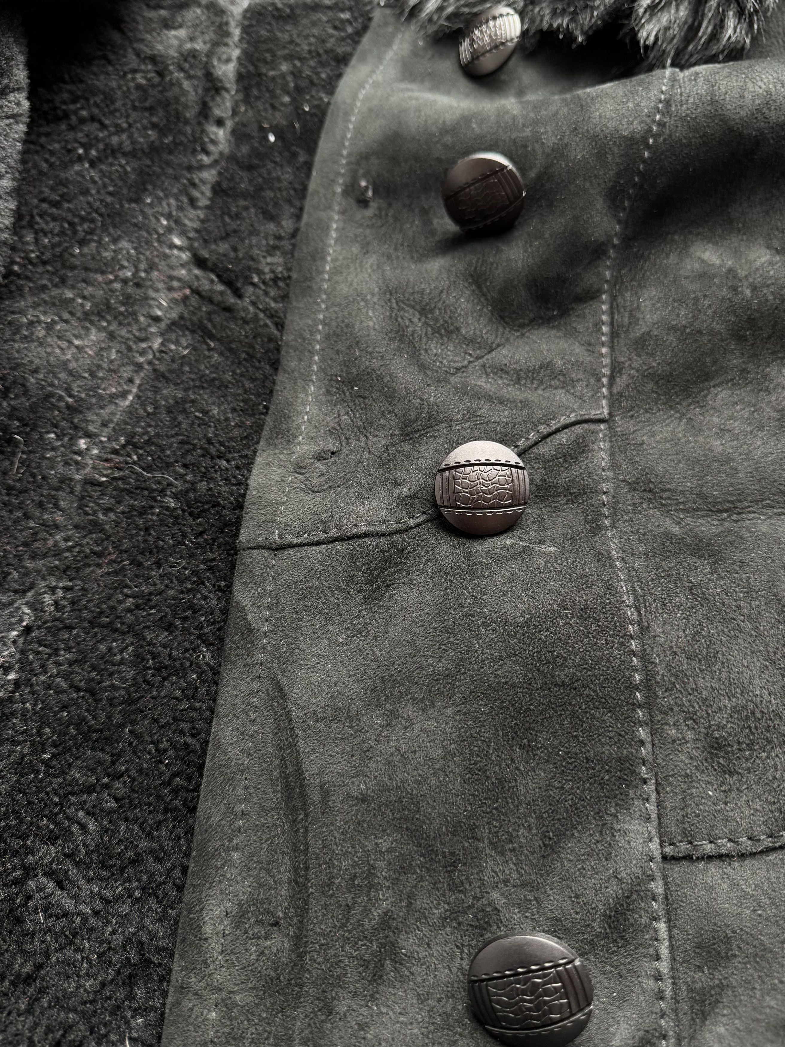 Vintage Vintage Genuine Shearling Sheepskin Coat Black Hooded Jacket Size L / US 10 / IT 46 - 9 Thumbnail
