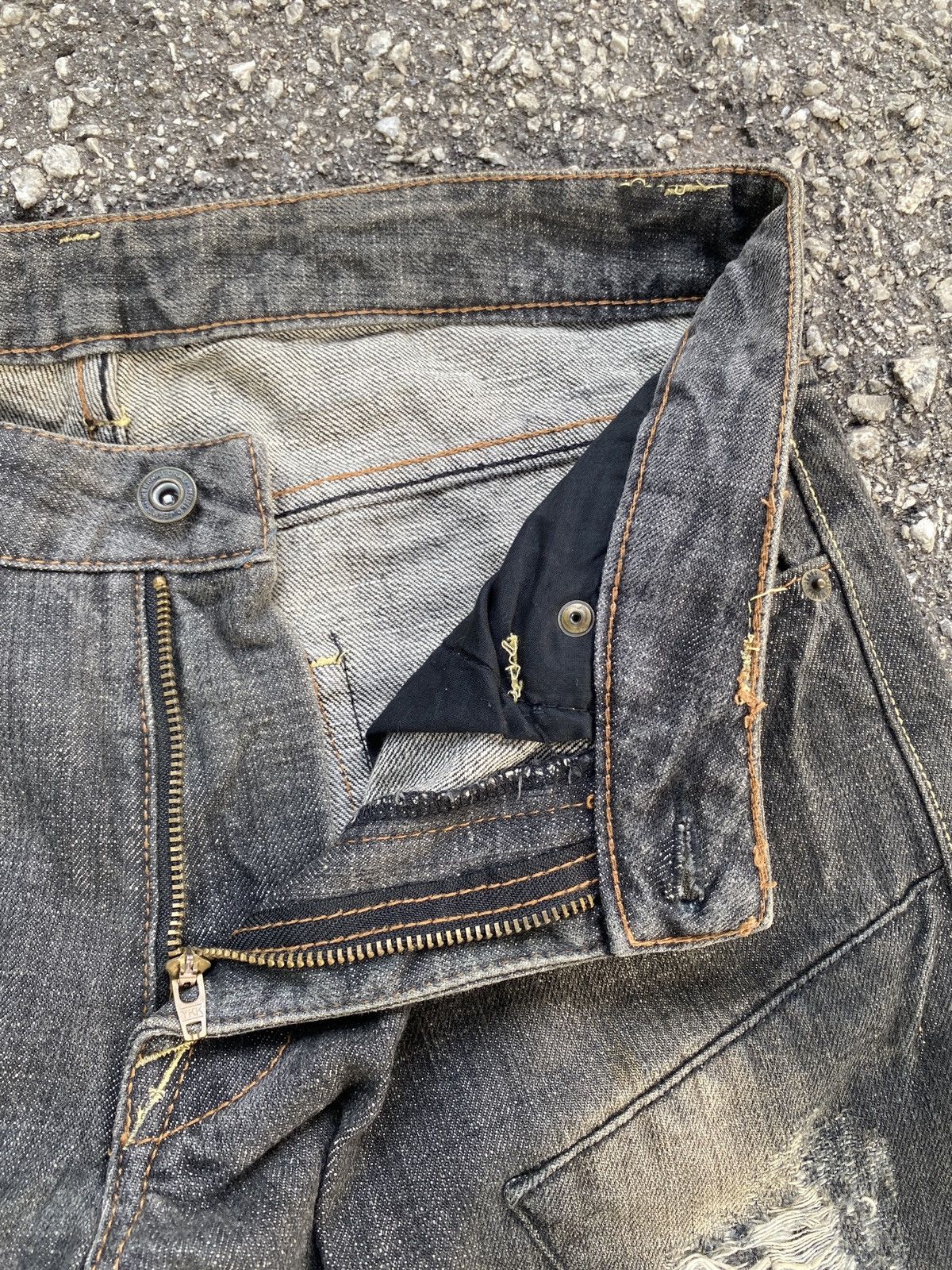 If Six Was Nine × Japanese Brand × Le Grande Bleu (L.G.B.) Flare Vintage Steen Blue Patchwork Distressed Denim Size US 31 - 13 Thumbnail