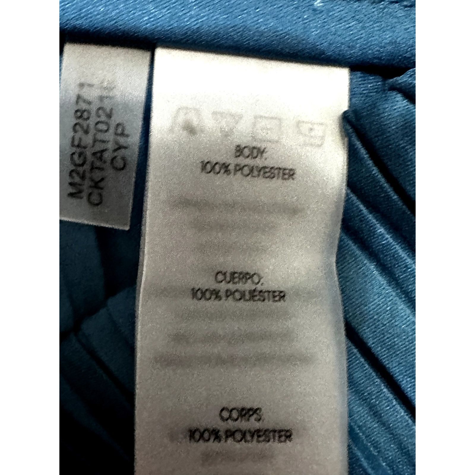 Calvin Klein Calvin Klein Wide Leg Pants Pull On Pleated Texture Blue S Size 29" - 10 Thumbnail