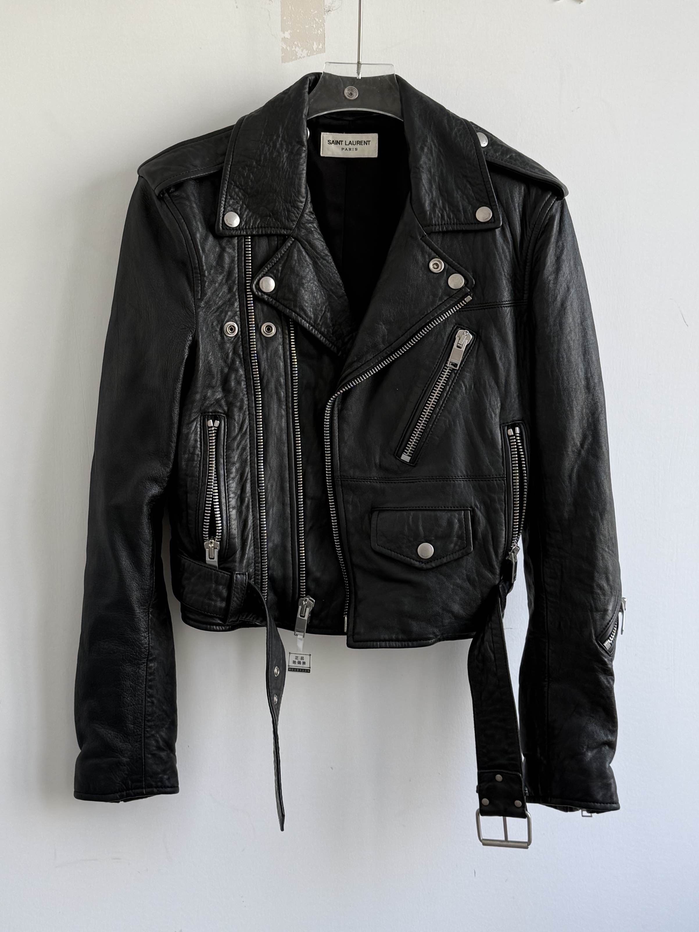 Saint Laurent Paris Saint Laurent Leather Biker Jacket Size 38 Size S / US 4 / IT 40 - 1 Thumbnail