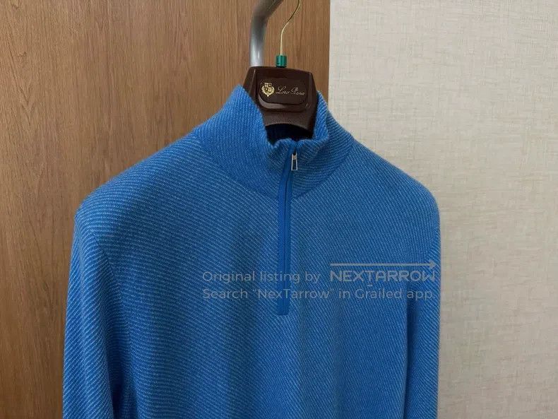 Loro Piana LORO PIANA Men's zippered knit sweater 100% cashmere with Size US M / EU 48-50 / 2 - 4 Thumbnail
