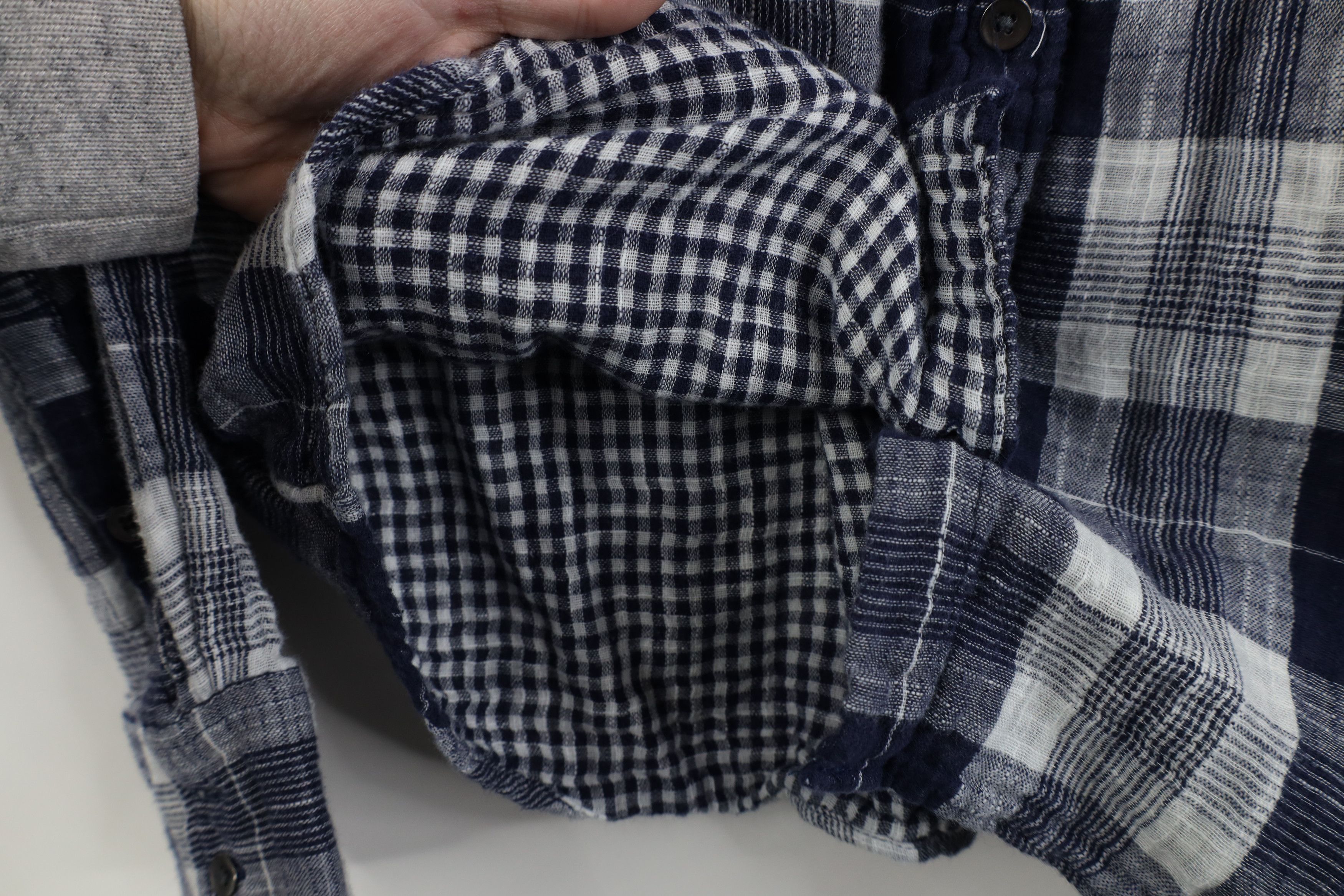 J.Crew J Crew Gauzy Cotton Knit Collared Button Shirt Blue Plaid Size M / US 6-8 / IT 42-44 - 10 Thumbnail