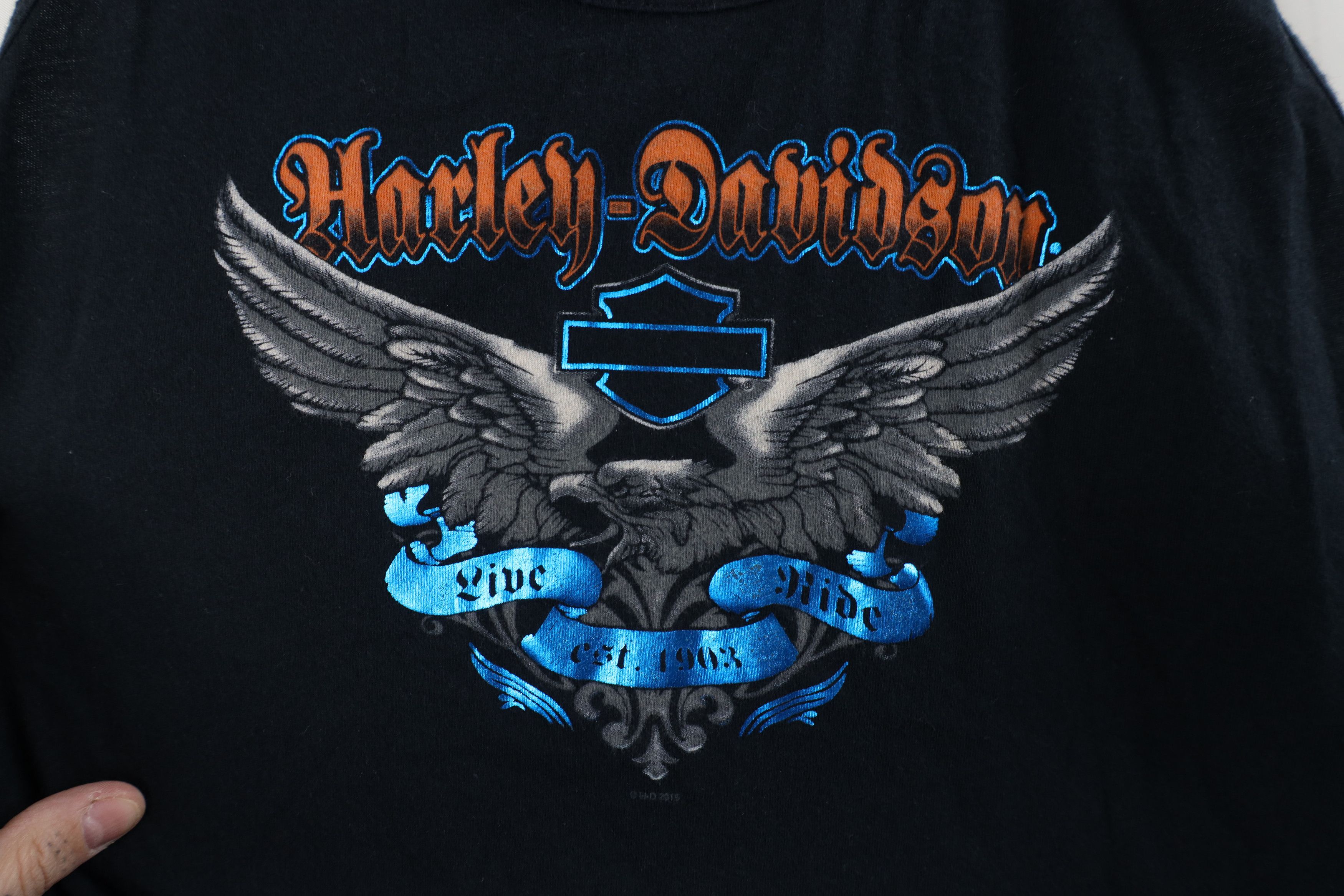 Harley Davidson × Vintage Vintage Y2K Harley Davidson Eagle Tank Top T-Shirt Black Size M / US 6-8 / IT 42-44 - 4 Thumbnail