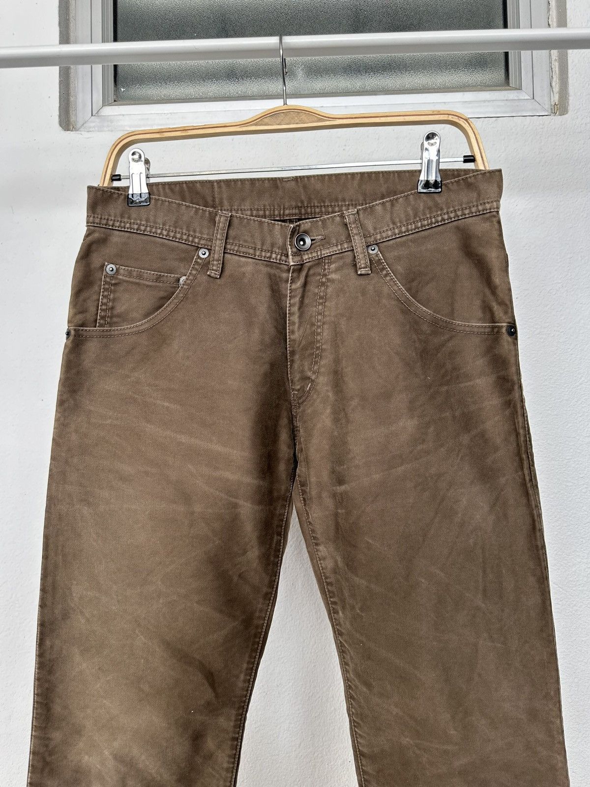 Tete Homme 00's Tete Homme moleskin mudwash khakis flared pant Size US 31 - 11 Thumbnail