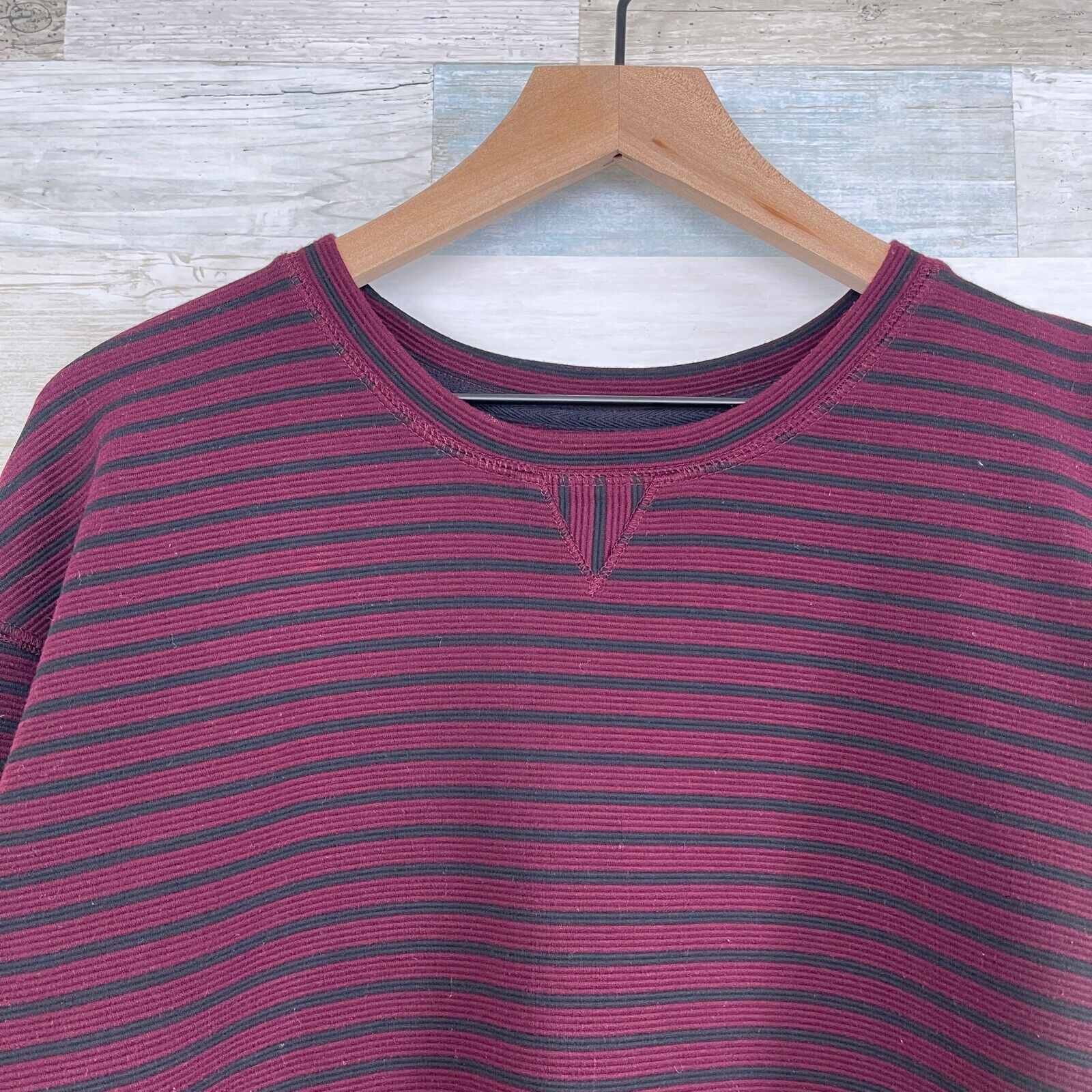Lou & Grey Lou & Grey Ottoman Striped Popover Top Black Red Womens XS Size XS / US 0-2 / IT 36-38 - 2 Thumbnail