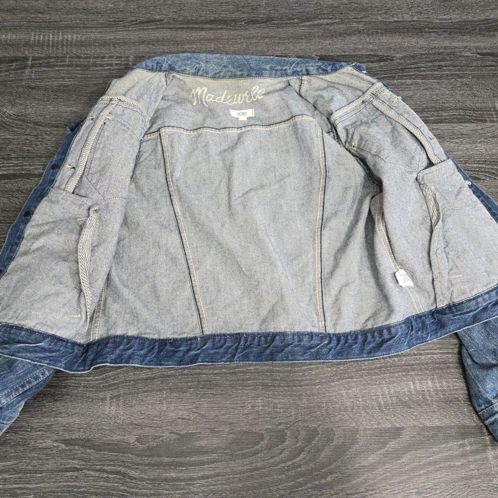 Madewell Madewell Denim Jacket Womens Medium Blue Casual Button-Up Jacket Size 32" / US 10 / IT 46 - 3 Thumbnail