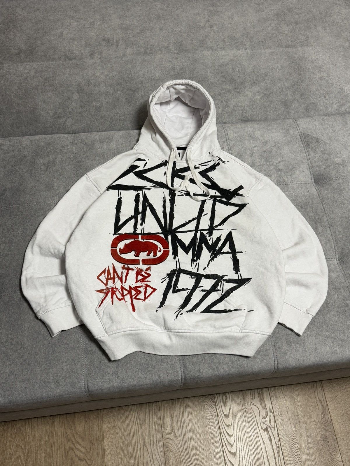 Ecko Unltd. × Vintage Vintage Ecko Unltd MMA big logo Y2K box fit hoodie XL Size US XL / EU 56 / 4 - 3 Thumbnail