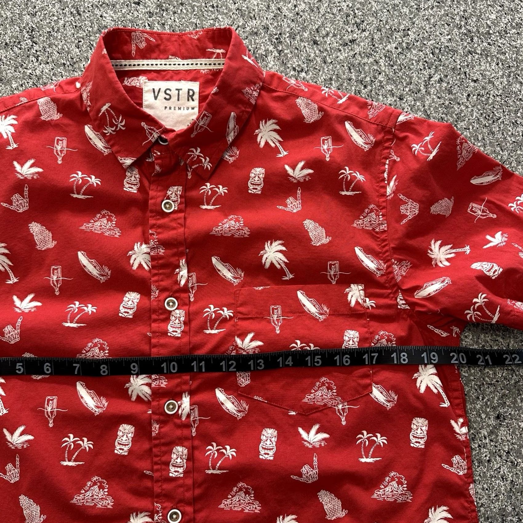 Vintage VSTR Premium Hawaiian Shirt Men's S Red Short Sleeve Button Up Lightweight Tiki Shirt Size US S / EU 44-46 / 1 - 5 Thumbnail