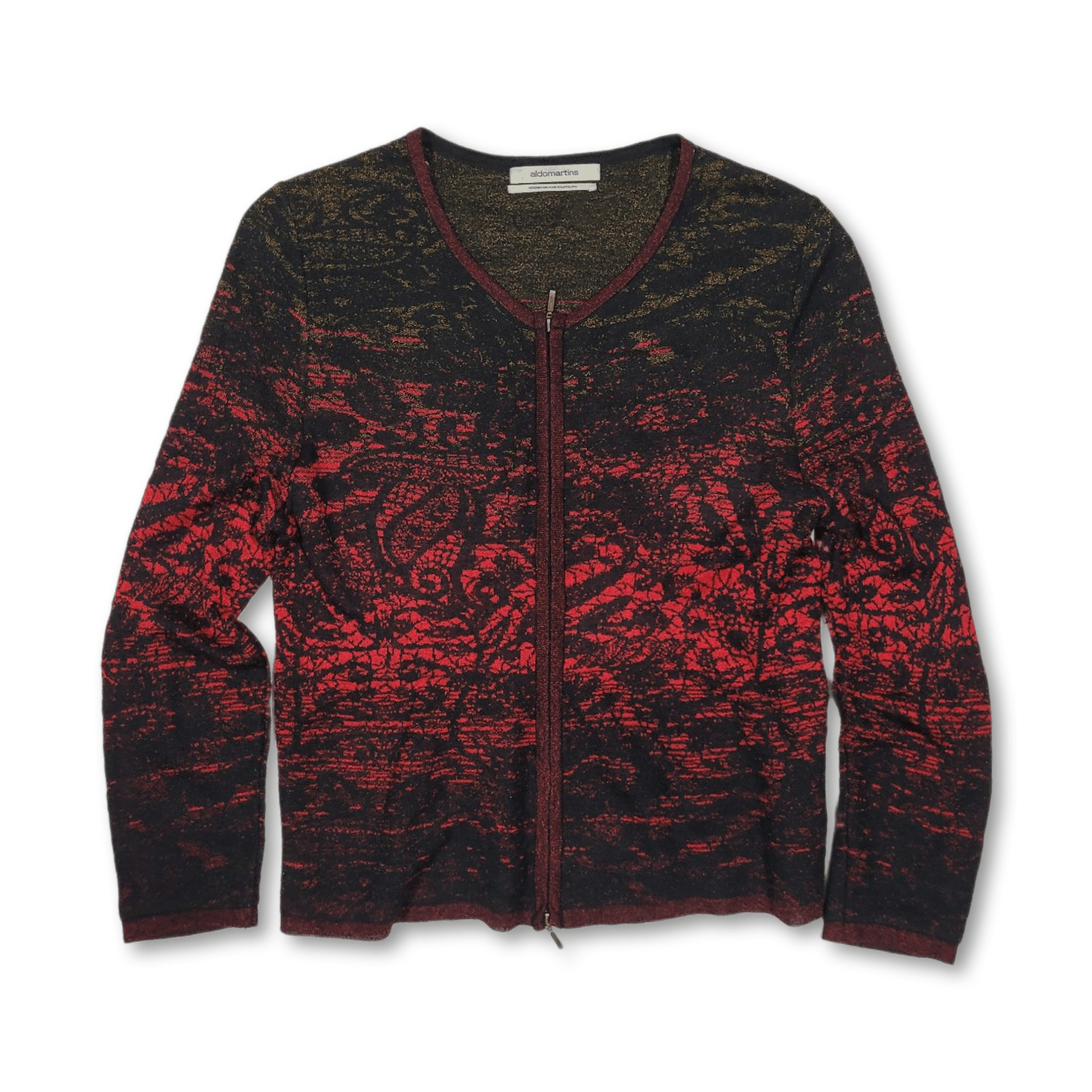 Aldo Martins - Knit Cardigan Black and red pattern Sweater