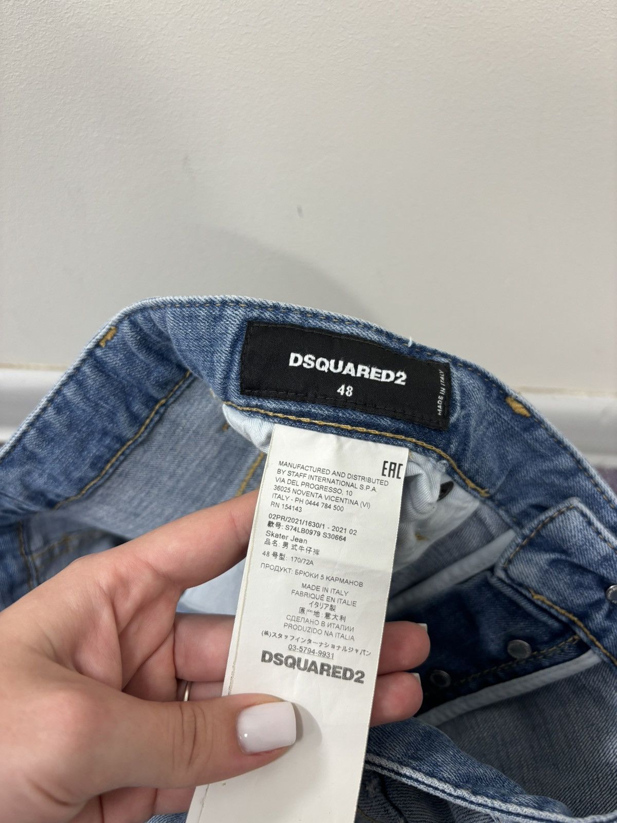 Dsquared2 Dsquared2 Light Blue Ripped Skinny Distressed Denim Jeans Size US 34 / EU 50 - 12 Thumbnail