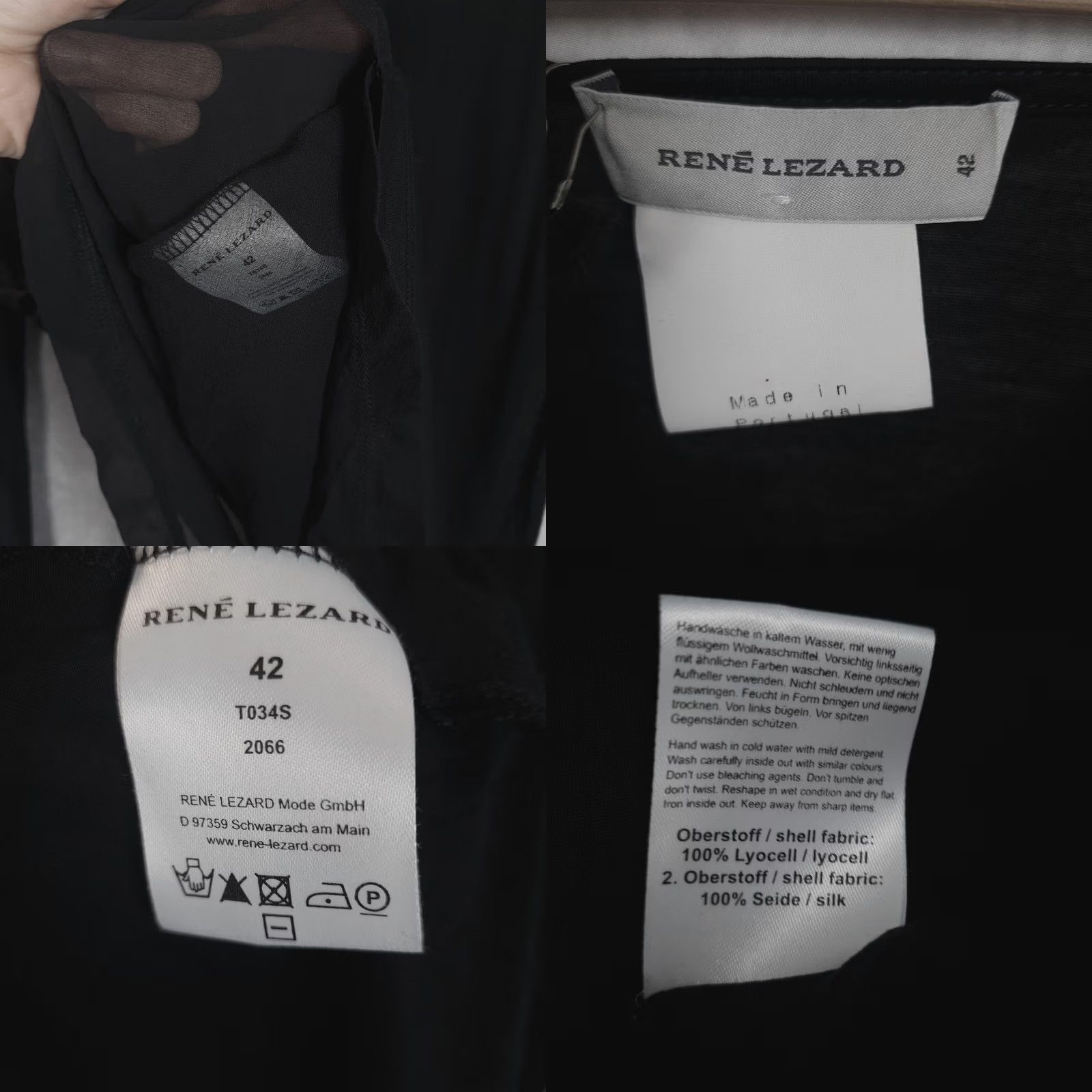 Vintage RENE LEZARD Tunic Women 42 Black Sheer Cowl Neck Lyocell Silk Flowy Tunic Size M / US 6-8 / IT 42-44 - 11 Thumbnail