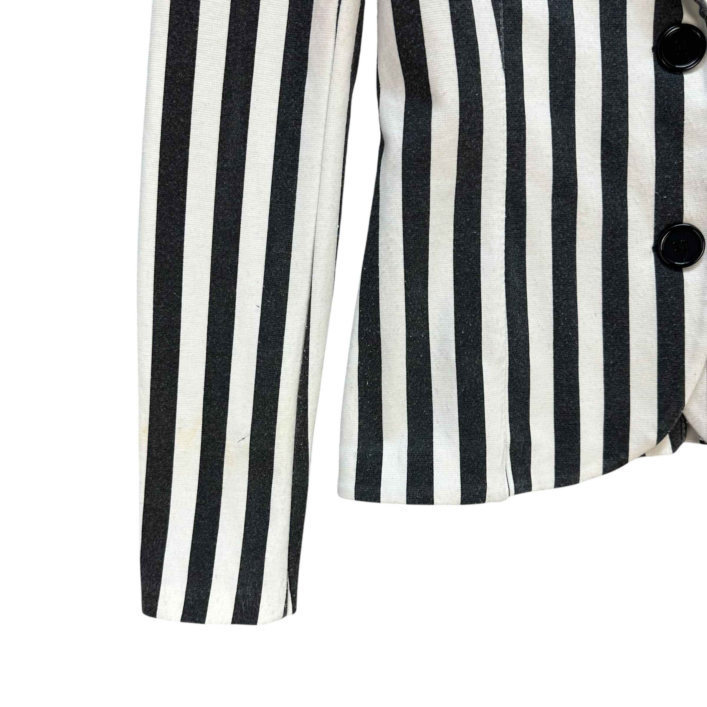 Other RINASCIMENTO Black White Striped Lightweight Blazer A75-1802 Size S / US 4 / IT 40 - 4 Thumbnail