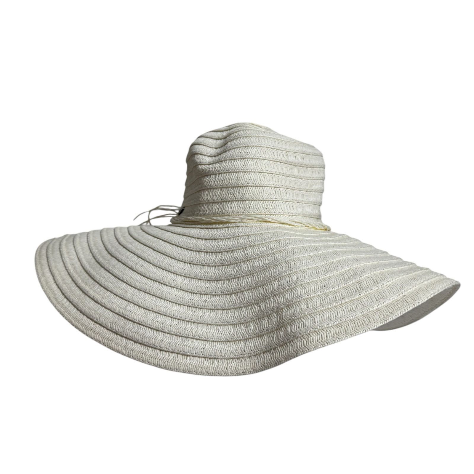 Panama Jack PANAMA JACK White Paper Braided Wide Brim Hat One Size Size ONE SIZE - 1 Thumbnail