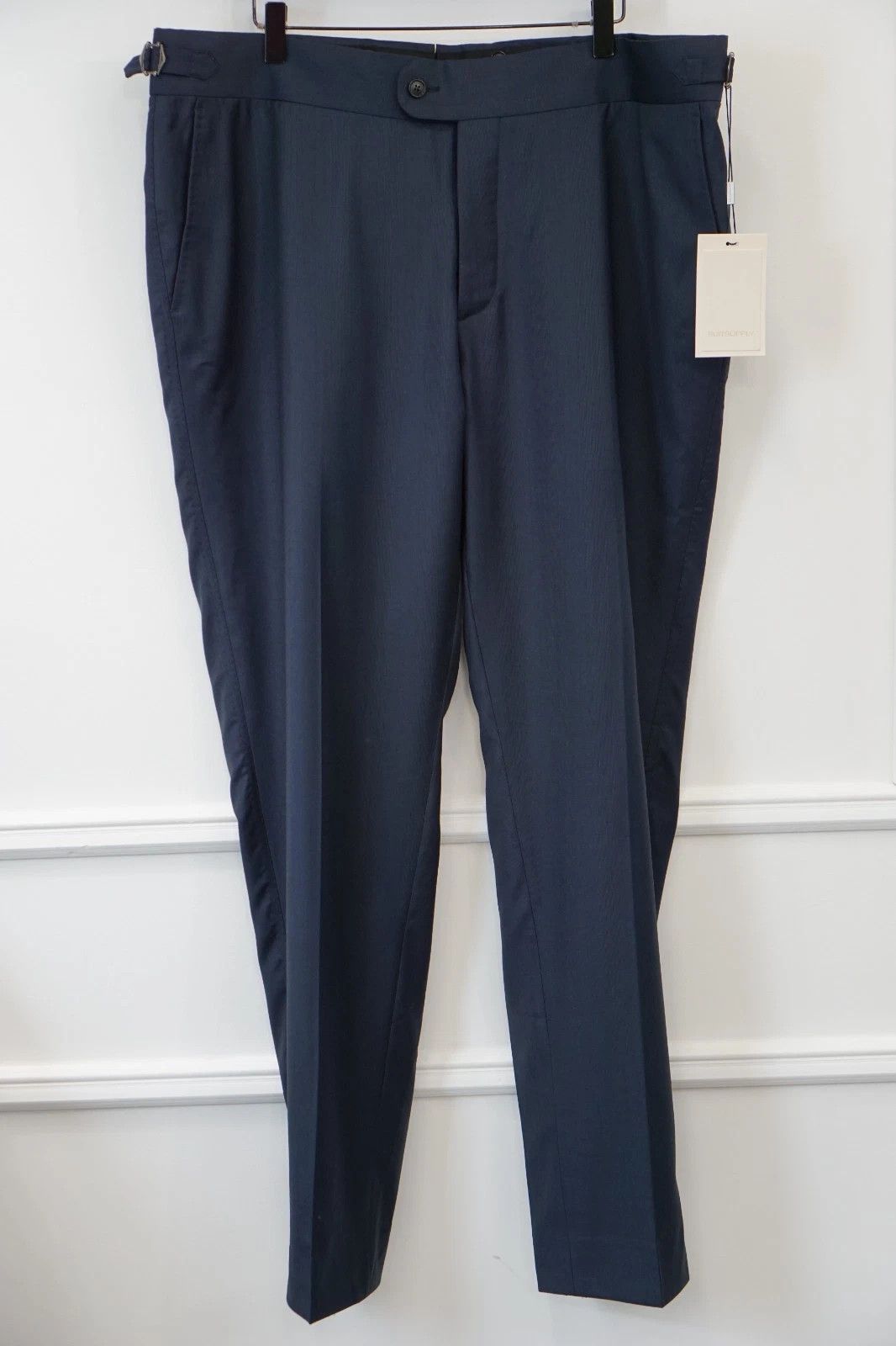 Suitsupply Men Suitsupply Pants Trousers Navy Blue Brescia Wool UK/US46 Size 46R - 1 Thumbnail