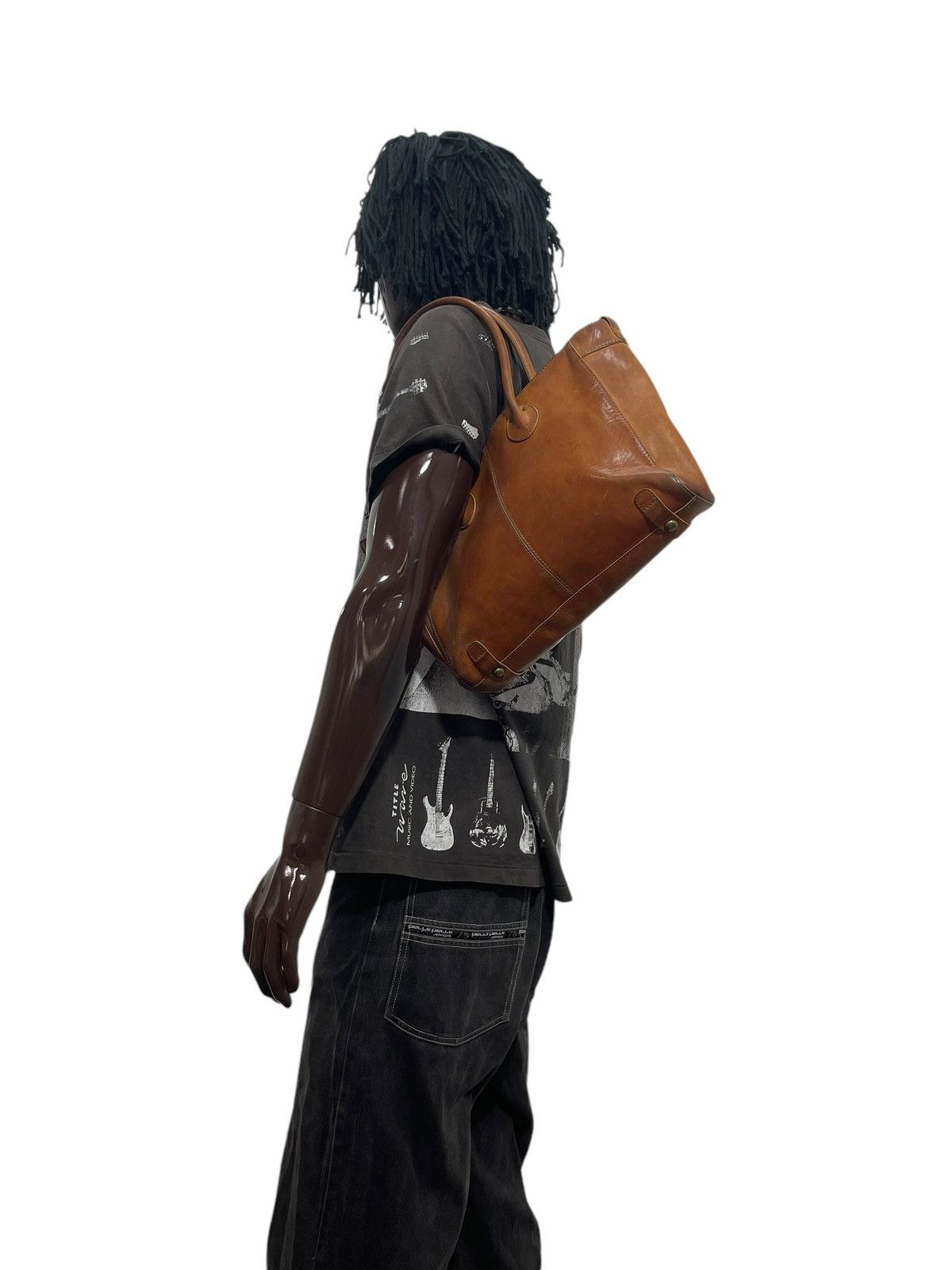 Japanese Brand Full Leather Patina Le Midi Tote Shoulder Bag 1🟩2 Size ONE SIZE - 2 Thumbnail