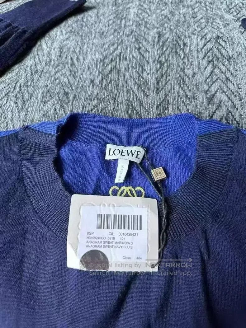 Loewe Loewe Blue Colorblocked Embroidered Logo Knit Size S / US 4 / IT 40 - 3 Thumbnail