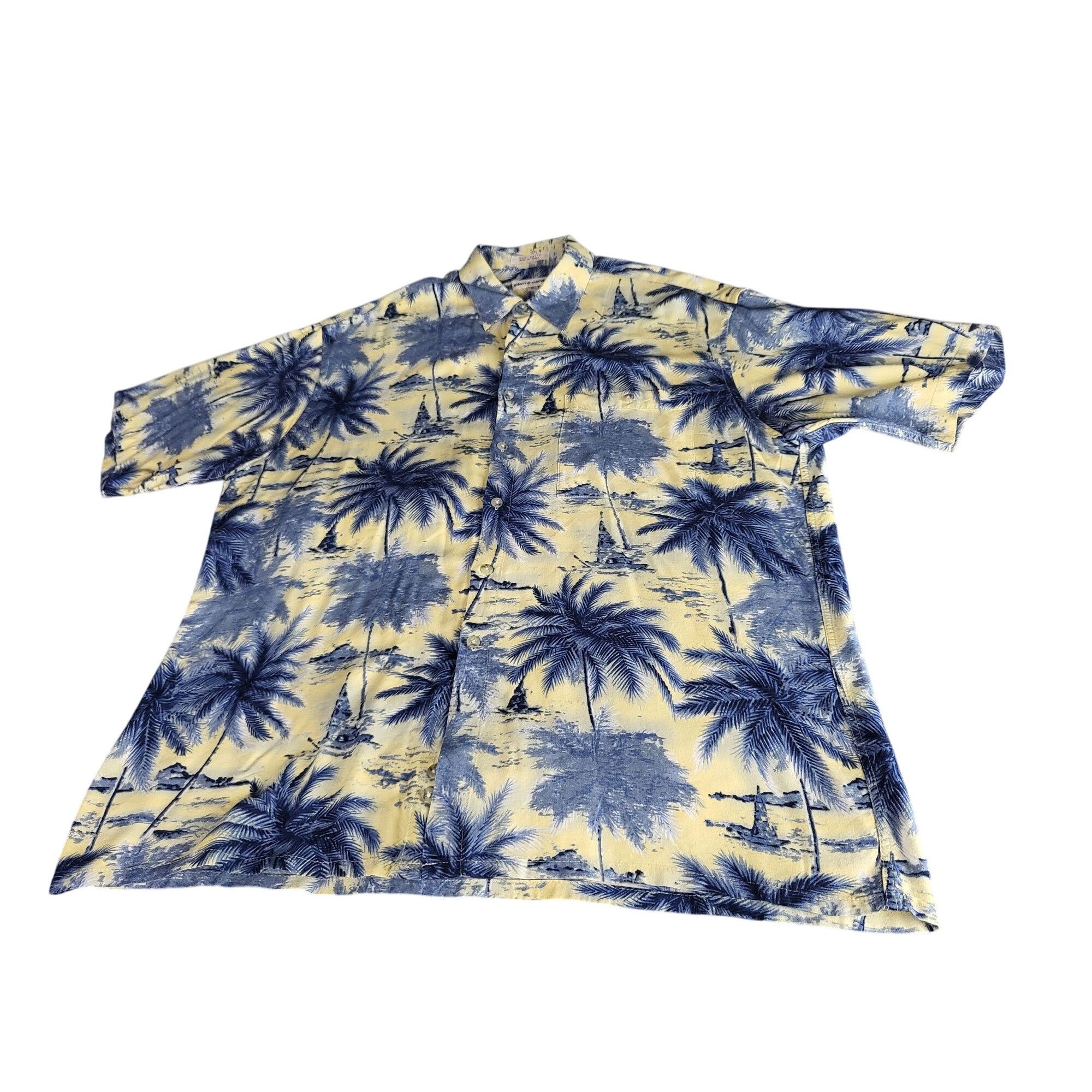 Pierre Cardin Pierre Cardin Button Up Shirt Men Sz L Yellow Blue Palm Tree Size US L / EU 52-54 / 3 - 1 Thumbnail
