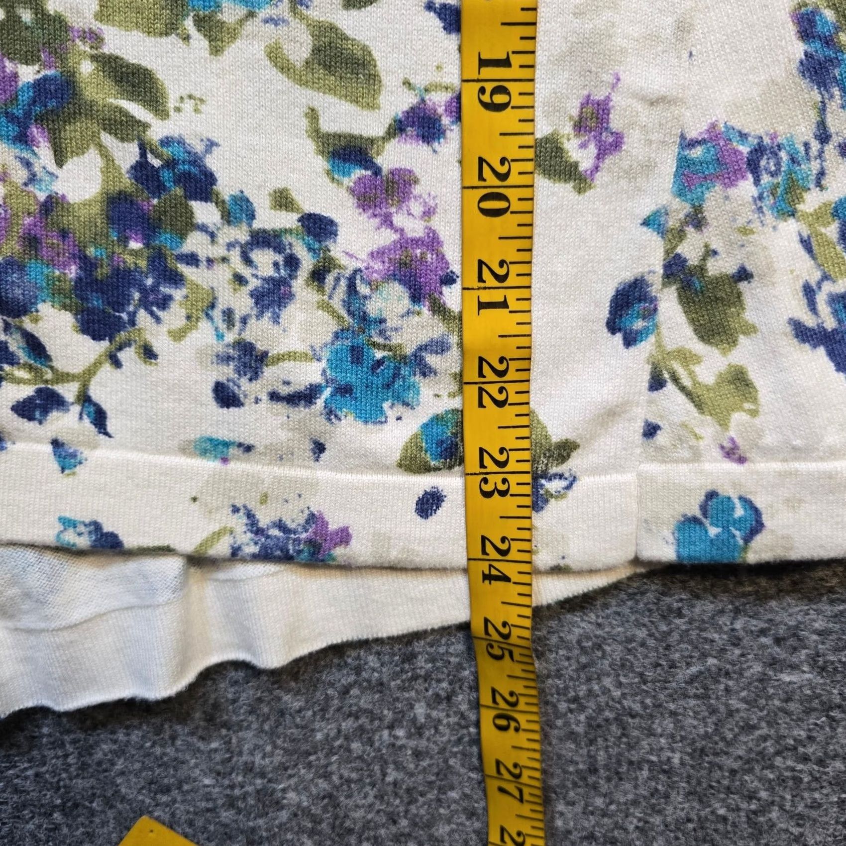 J. Jill J. Jill Cardigan Sweater Women M White Floral Long Sleeve Casual Career Shirt Womens Size M / US 6-8 / IT 42-44 - 6 Thumbnail
