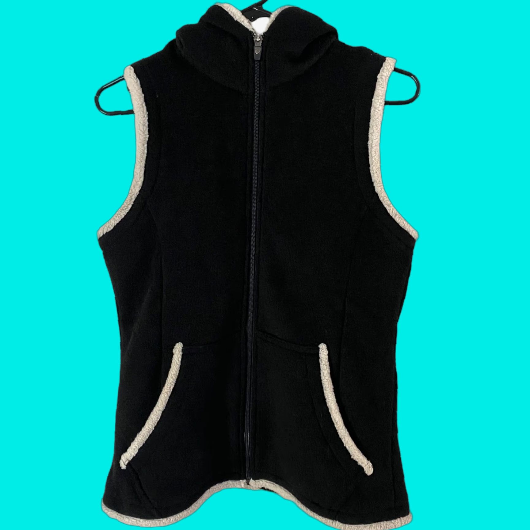 Vintage Kuhl Vest Hooded Alfpaca Fleece Sherpa Full-Zip Insulated Black Women's Small Size S / US 4 / IT 40 - 1 Thumbnail