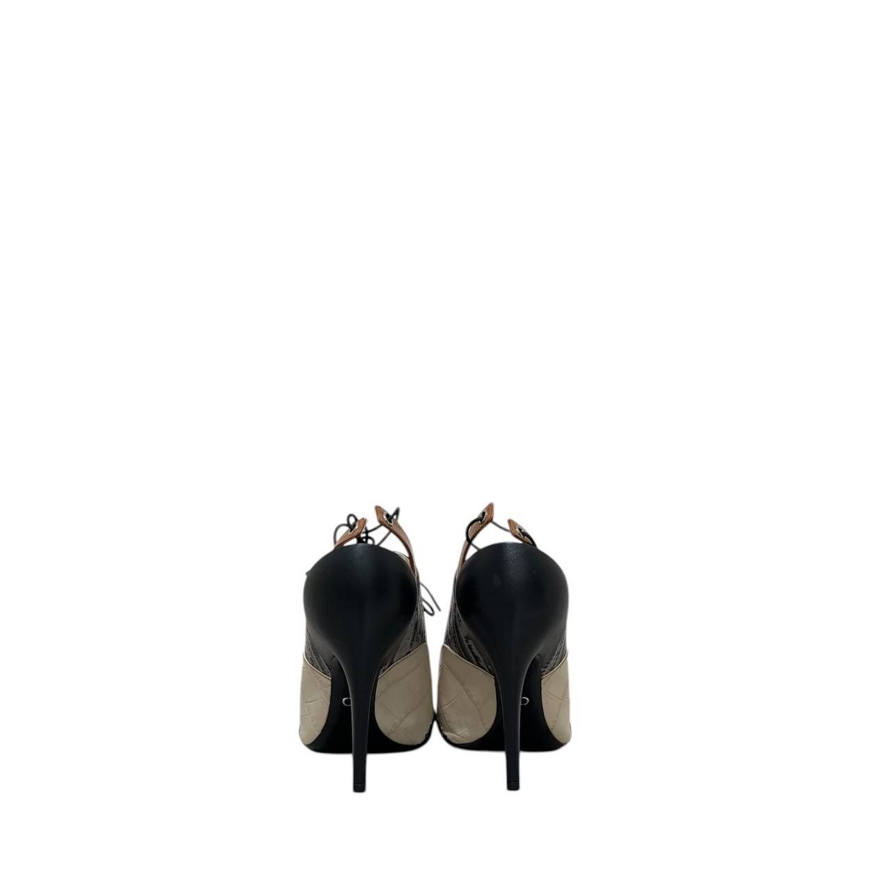 Dior Dior Nomade FW16 Crocodile-Embossed Leather Heels 38 Size US 7 / IT 37 - 7 Thumbnail