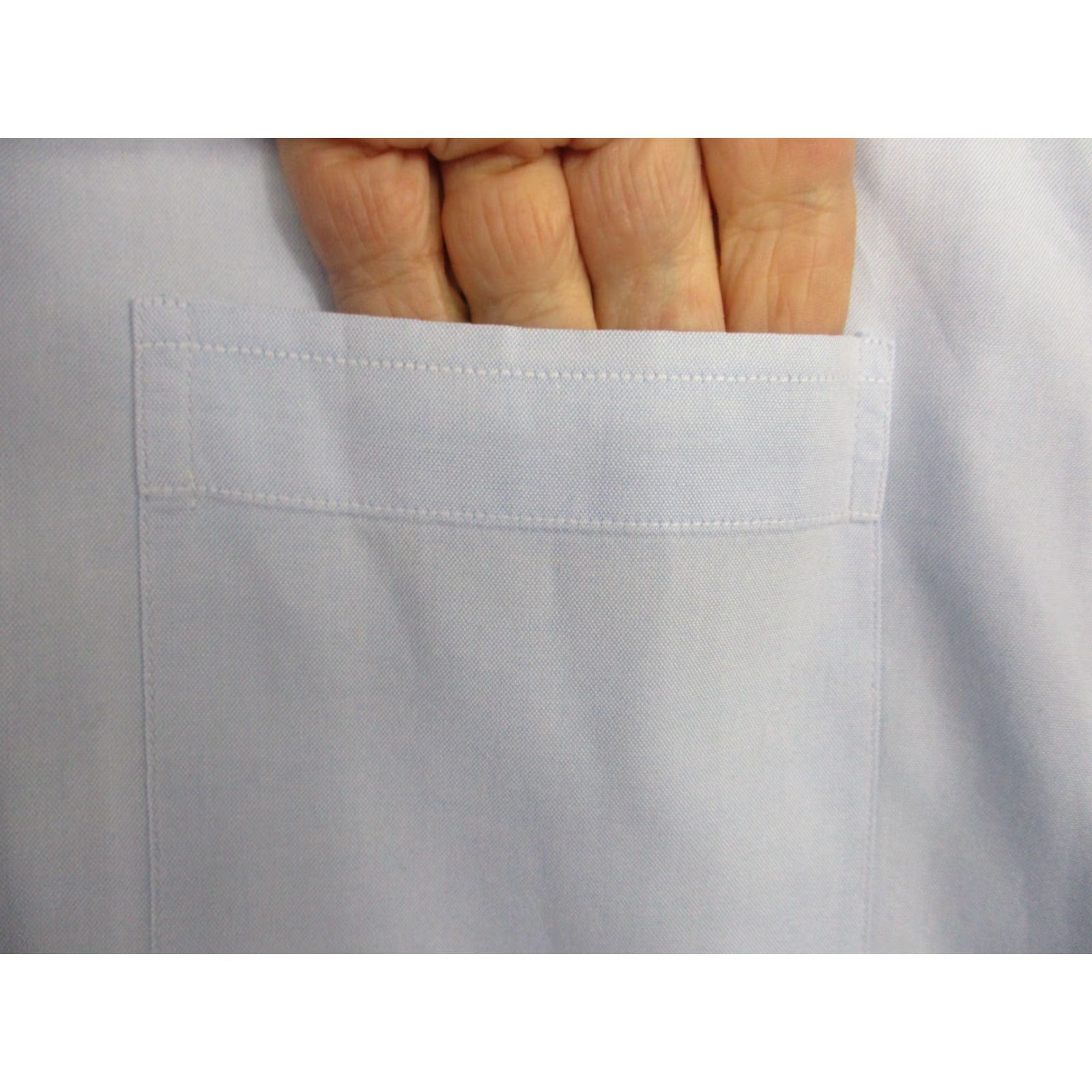 Vintage VINTAGE SHAIA'S Dress Shirt Men’s 16-32 Blue Classic Fit Dress Shirt Mens Regular 16.5 32 in Solid Button Down USA Size 46R - 5 Thumbnail