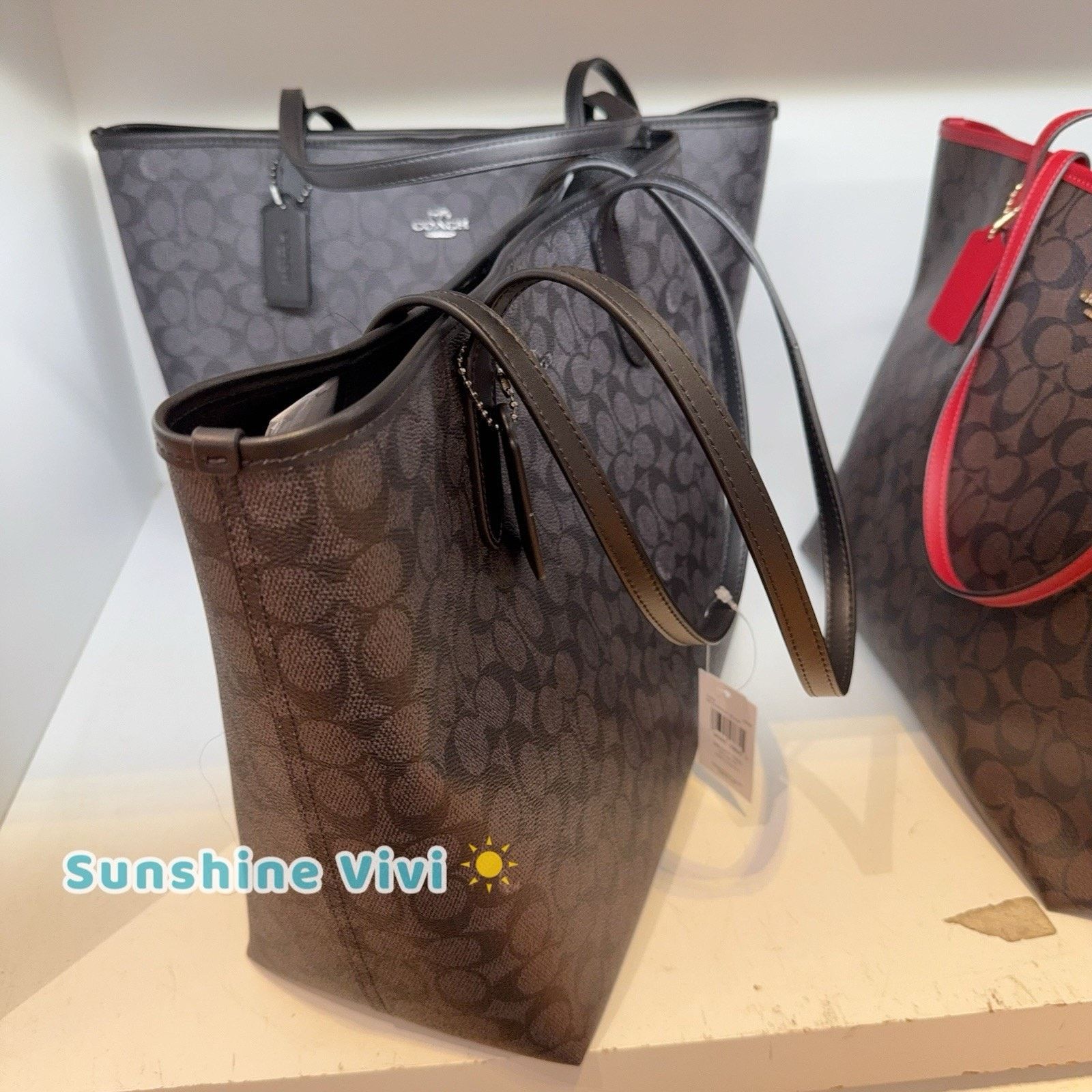 Coach NWT COACH City Tote CV976 Gunmetal/Charcoal/Black Size ONE SIZE - 3 Thumbnail