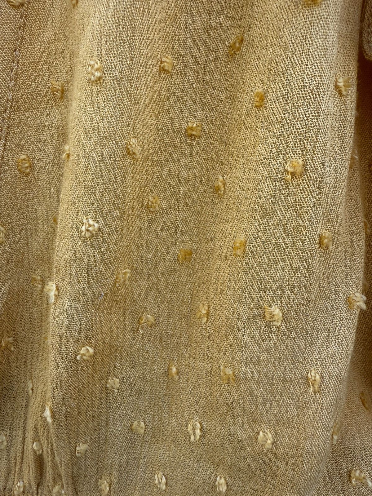 Other Mustard Seed Yellow Cropped Top V-Neck Peasant Swiss Dot Size M / US 6-8 / IT 42-44 - 4 Thumbnail