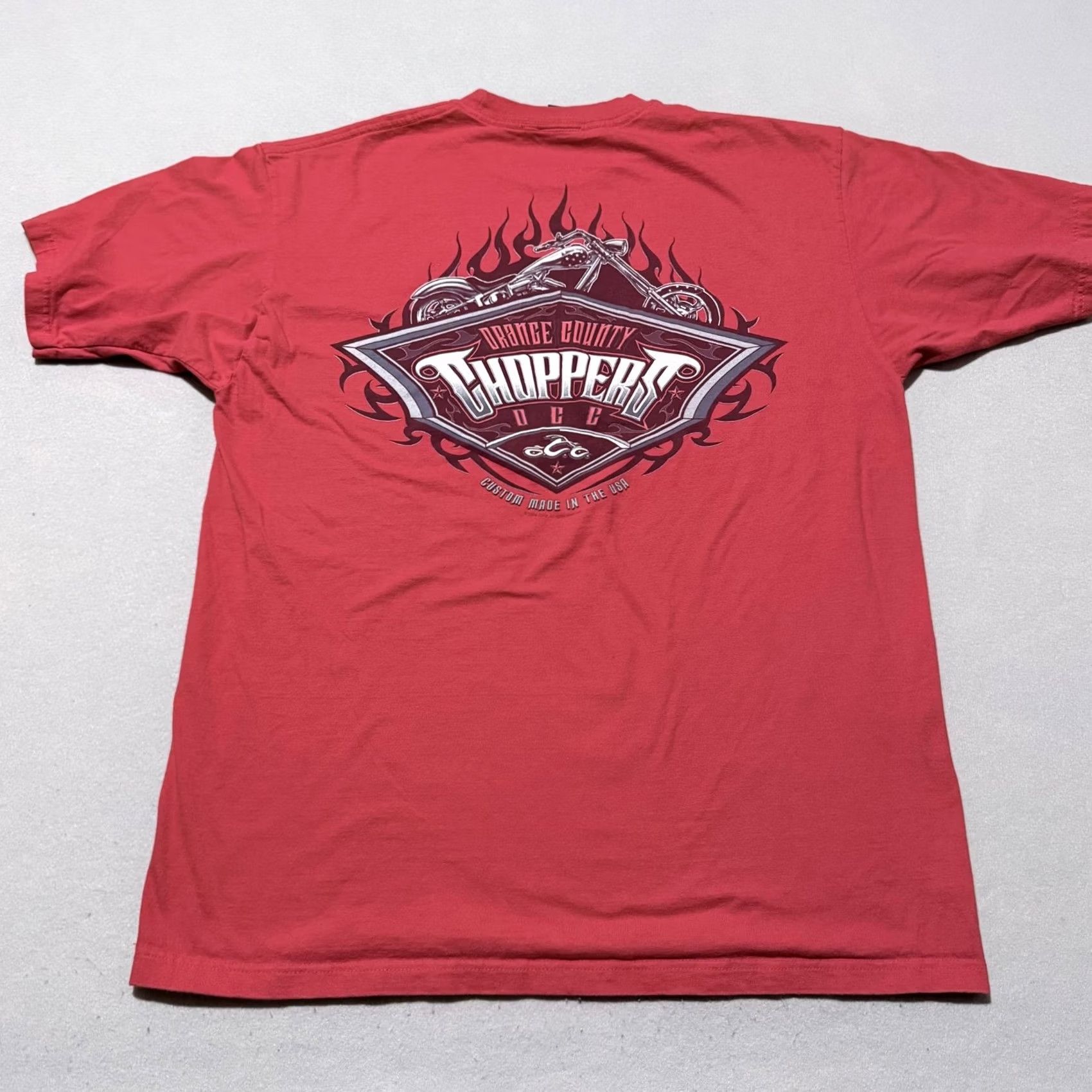 FRED VINTAGE OCC Orange County Choppers T-Shirt Men Red Graphic Short Sleeve XL Size US XL / EU 56 / 4 - 2 Thumbnail