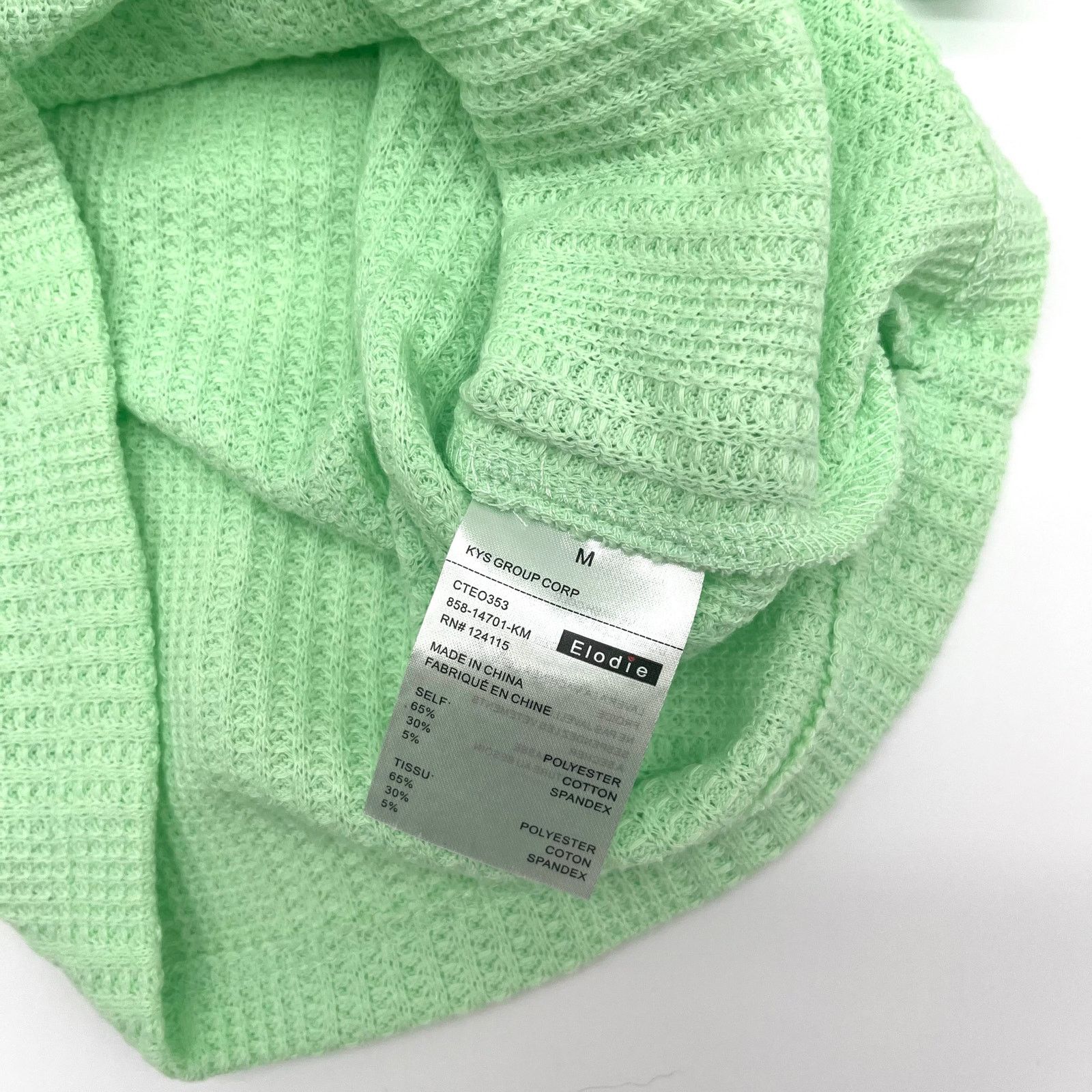 Unknown London ELODIE NWT Waffle Knit Short Sleeve ButtonUp Crop Top Medium Size M / US 6-8 / IT 42-44 - 4 Thumbnail
