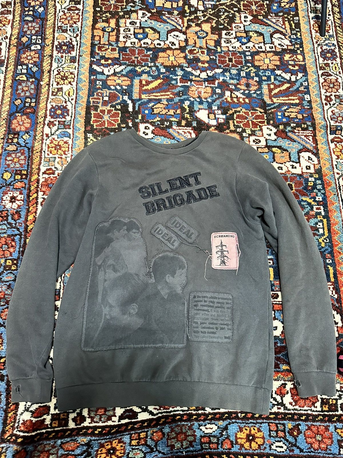 image of Raf Simons Aw07 Silent Brigade Crew in Grey, Men's (Size Large)