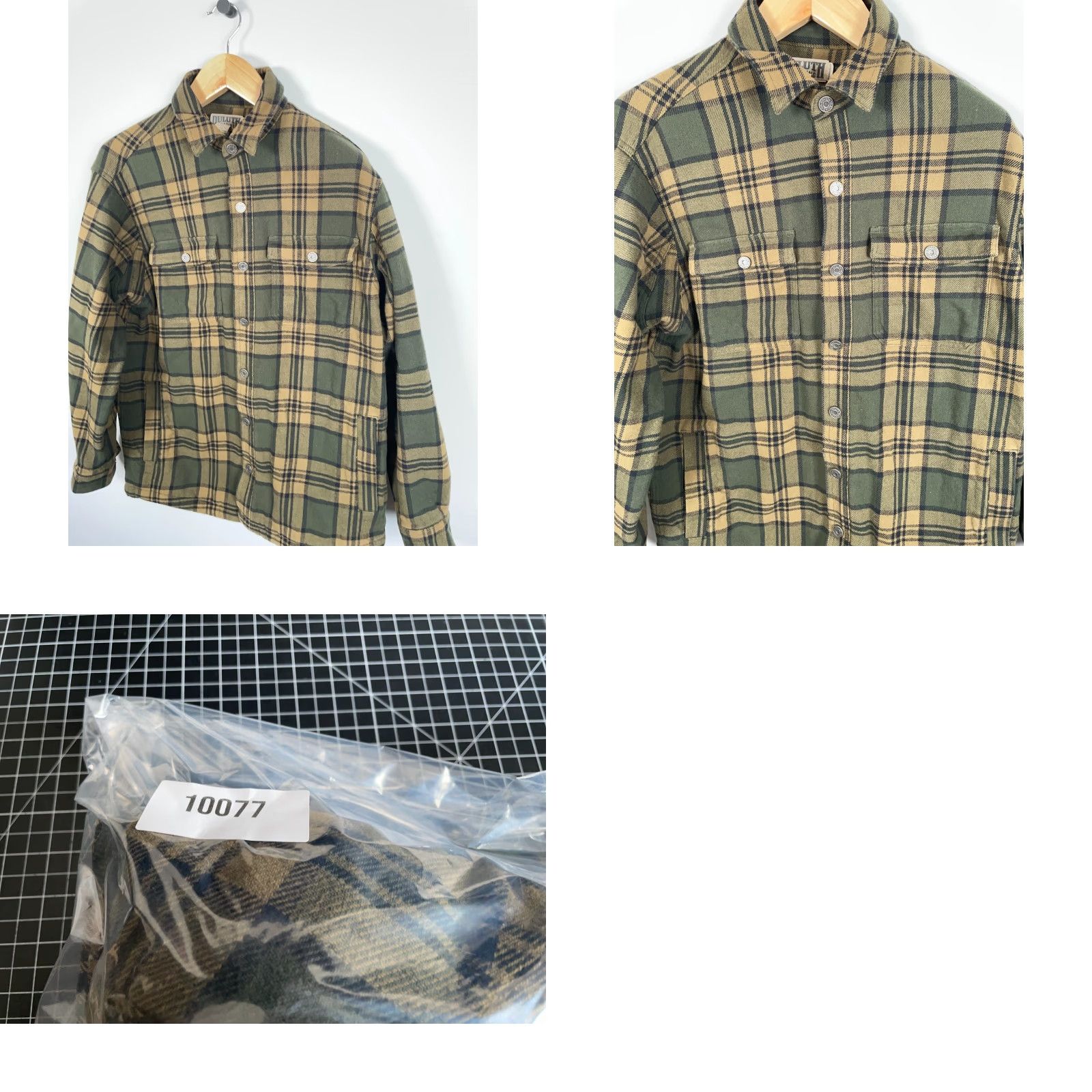 Vintage Duluth Flapjack Fleece-Lined Flannel Shirt Jacket Men Medium Green Plaid Snap Front Pockets Casual Workwear Size US M / EU 48-50 / 2 - 9 Thumbnail