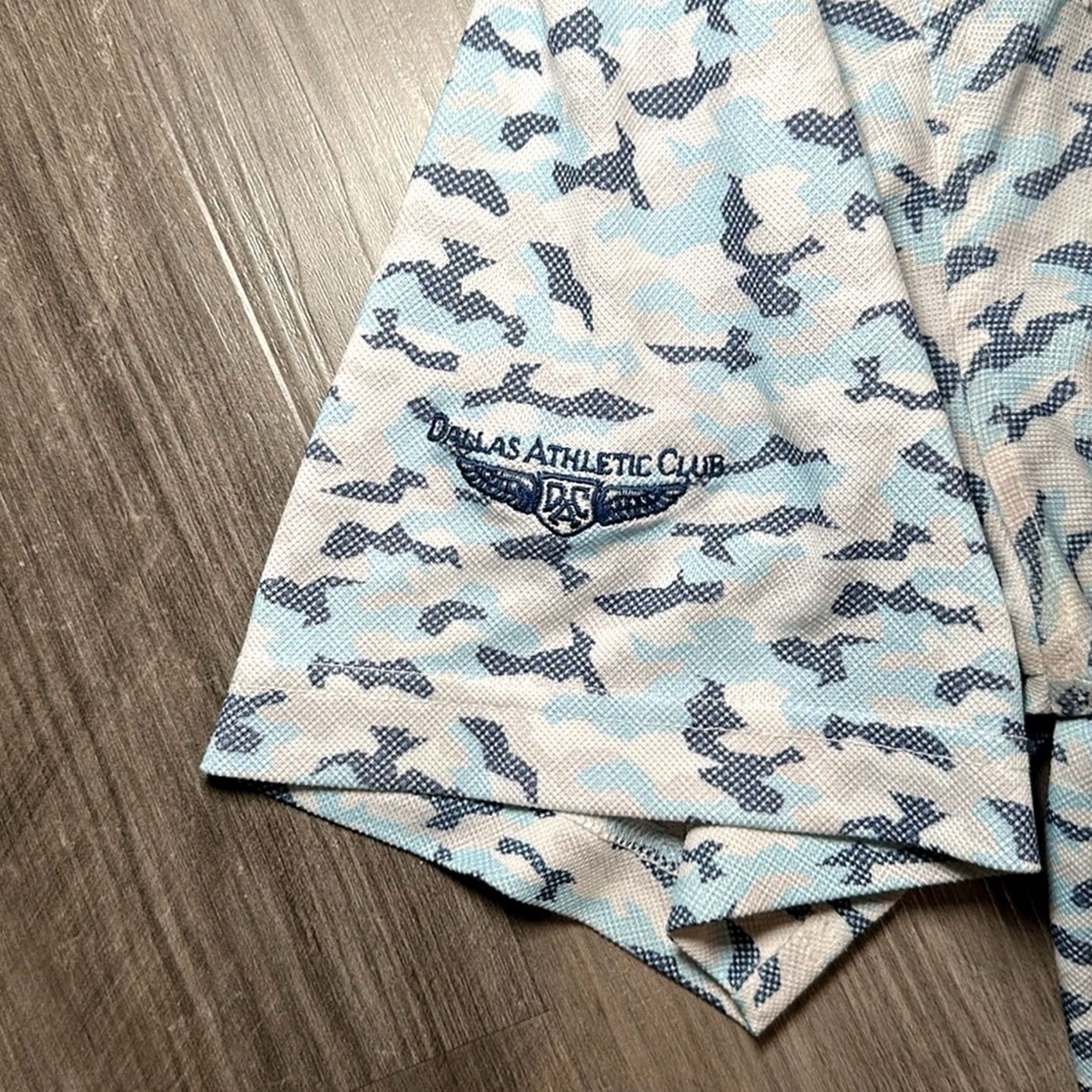 Vintage Stitch Polo Shirt Men L White Camouflage Dallas Athletic Club Medium/Large Size US L / EU 52-54 / 3 - 4 Thumbnail