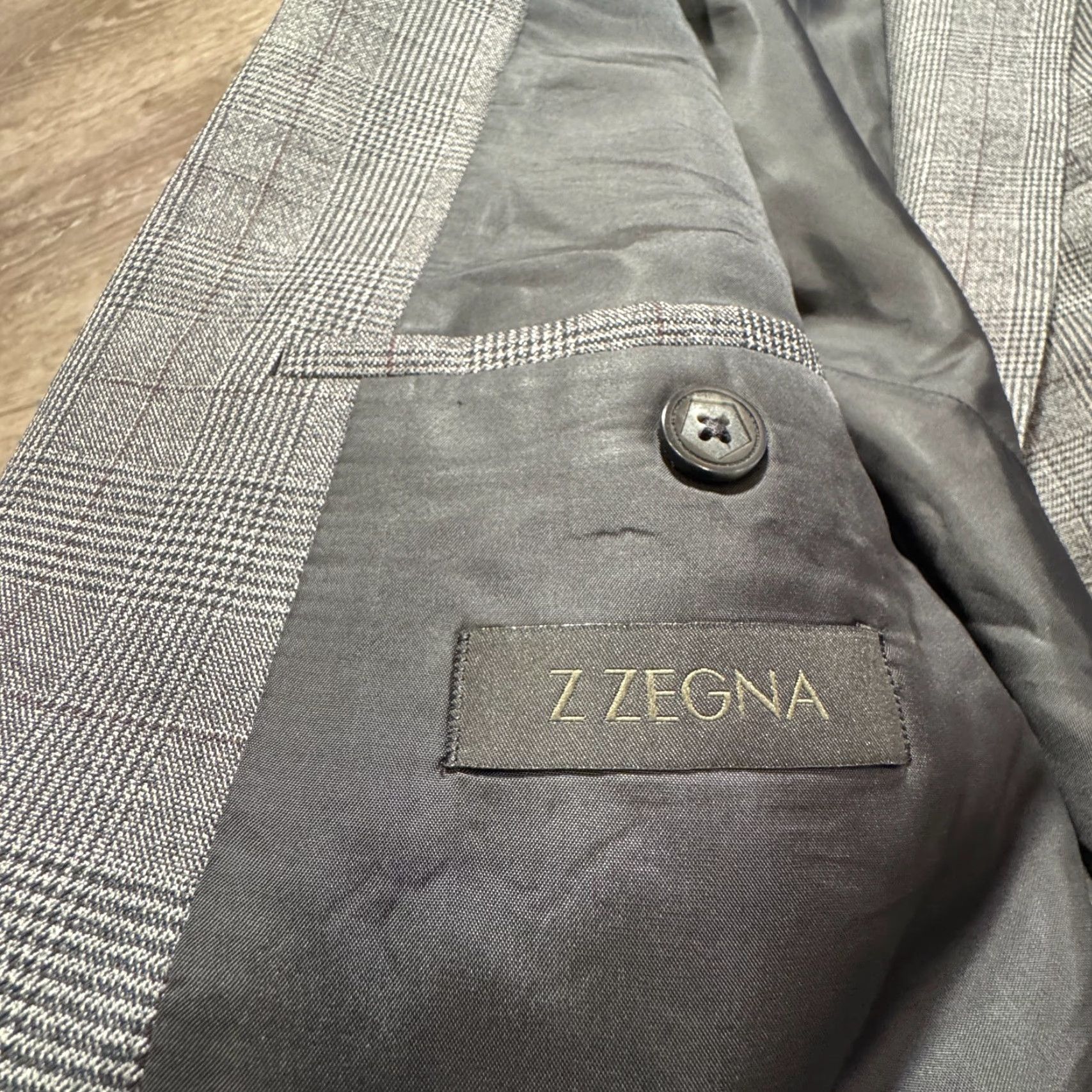 Ermenegildo Zegna Zegna Blazer Mens 41 Gray Plaid Wool Sport Coat Jacket Size 42R - 4 Thumbnail
