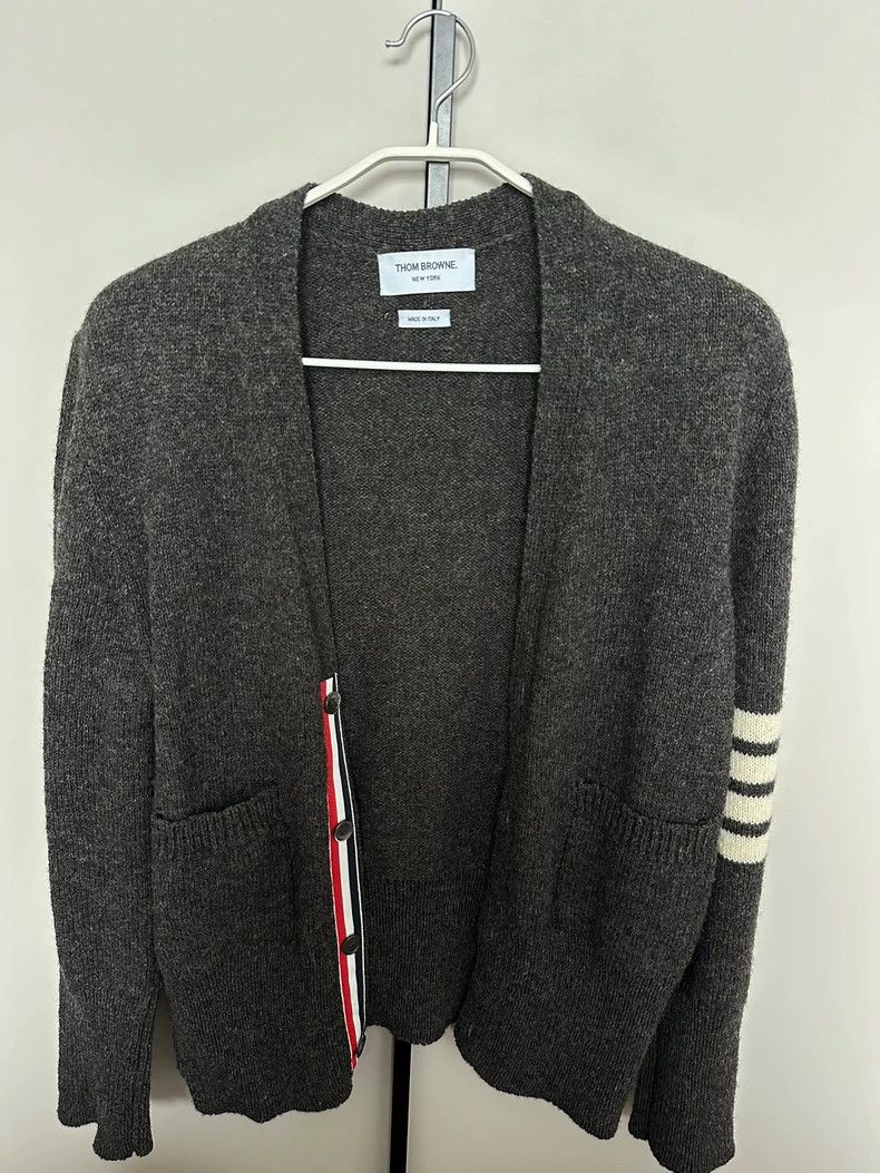 Thom Browne Thom Browne Wool knit cardigan Size US XL / EU 56 / 4 - 1 Thumbnail
